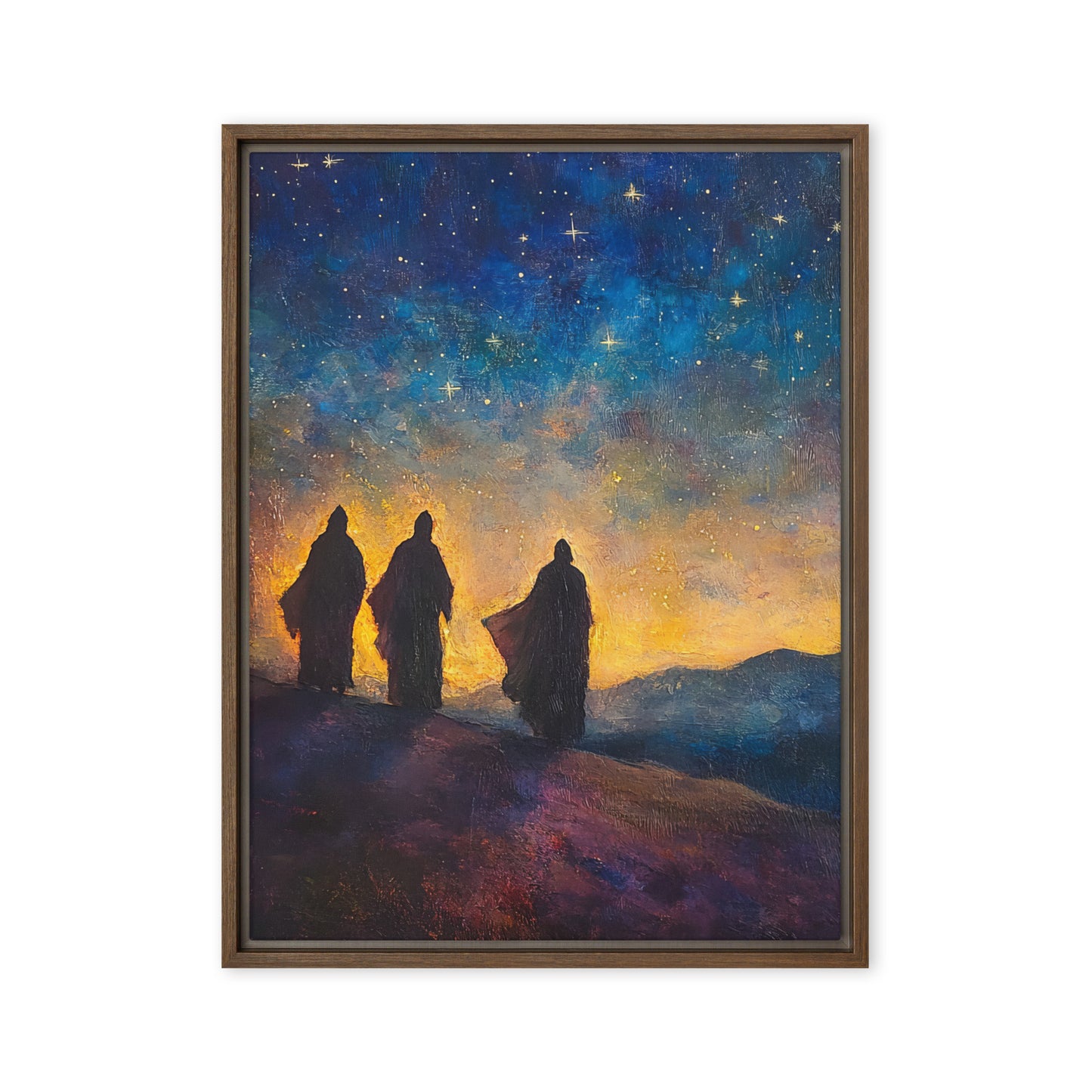 The Three Kings - Framed Canvas Print    Unframed Canvas / 8″×10″-Unframed Canvas / 9″×12″-Unframed Canvas / 11″×14″-Unframed Canvas / 12″×12″-Unframed Canvas / 12″×16″-Unframed Canvas / 12″×18″-Unframed Canvas / 16″×16″-Unframed Canvas / 16″×20″-Unframed Canvas / 18″×24″-Unframed Canvas / 20″×28″