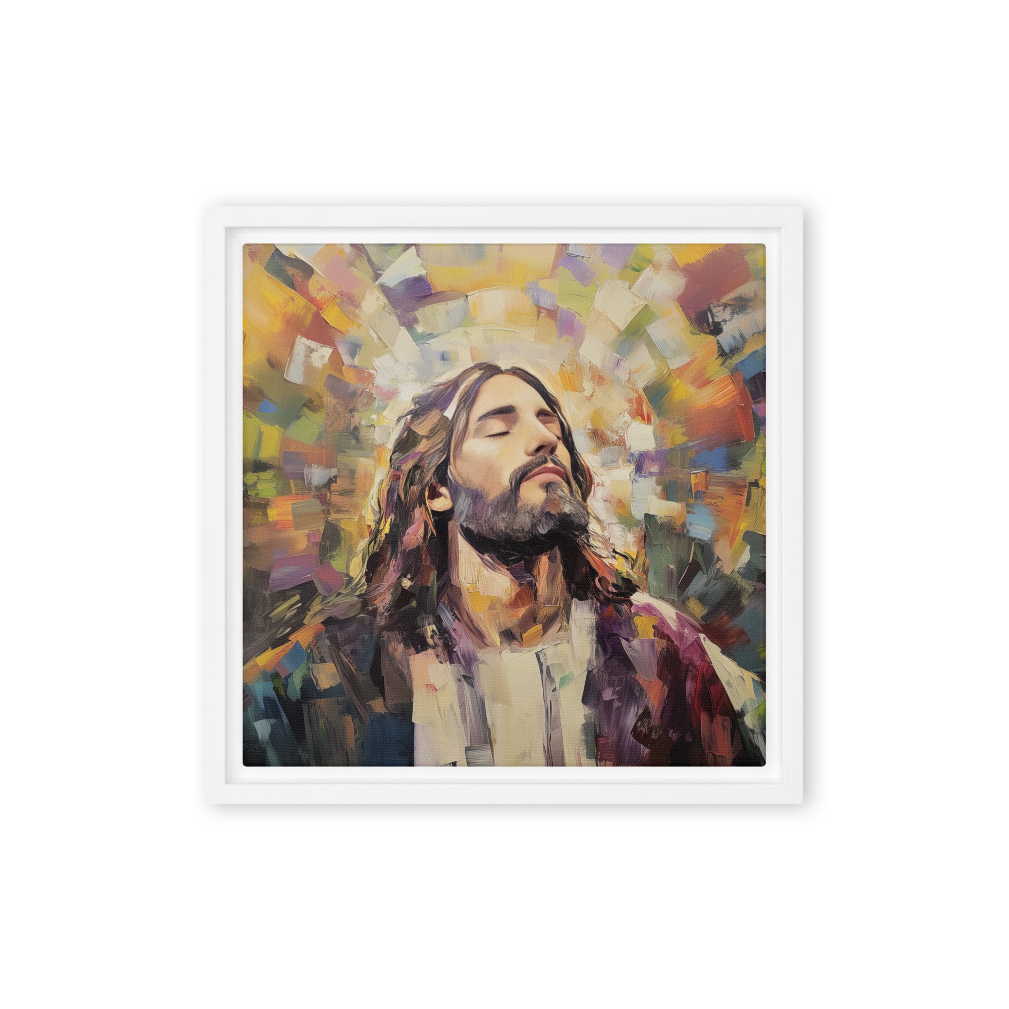 Pure Faith - Framed Canvas Print On Colorful Background    Black / 8″×10″-Black / 9″×12″-Black / 11″×14″-Black / 12″×12″-Black / 12″×16″-Black / 12″×18″-Black / 16″×16″-Black / 16″×20″-Black / 18″×24″-Black / 20″×28″