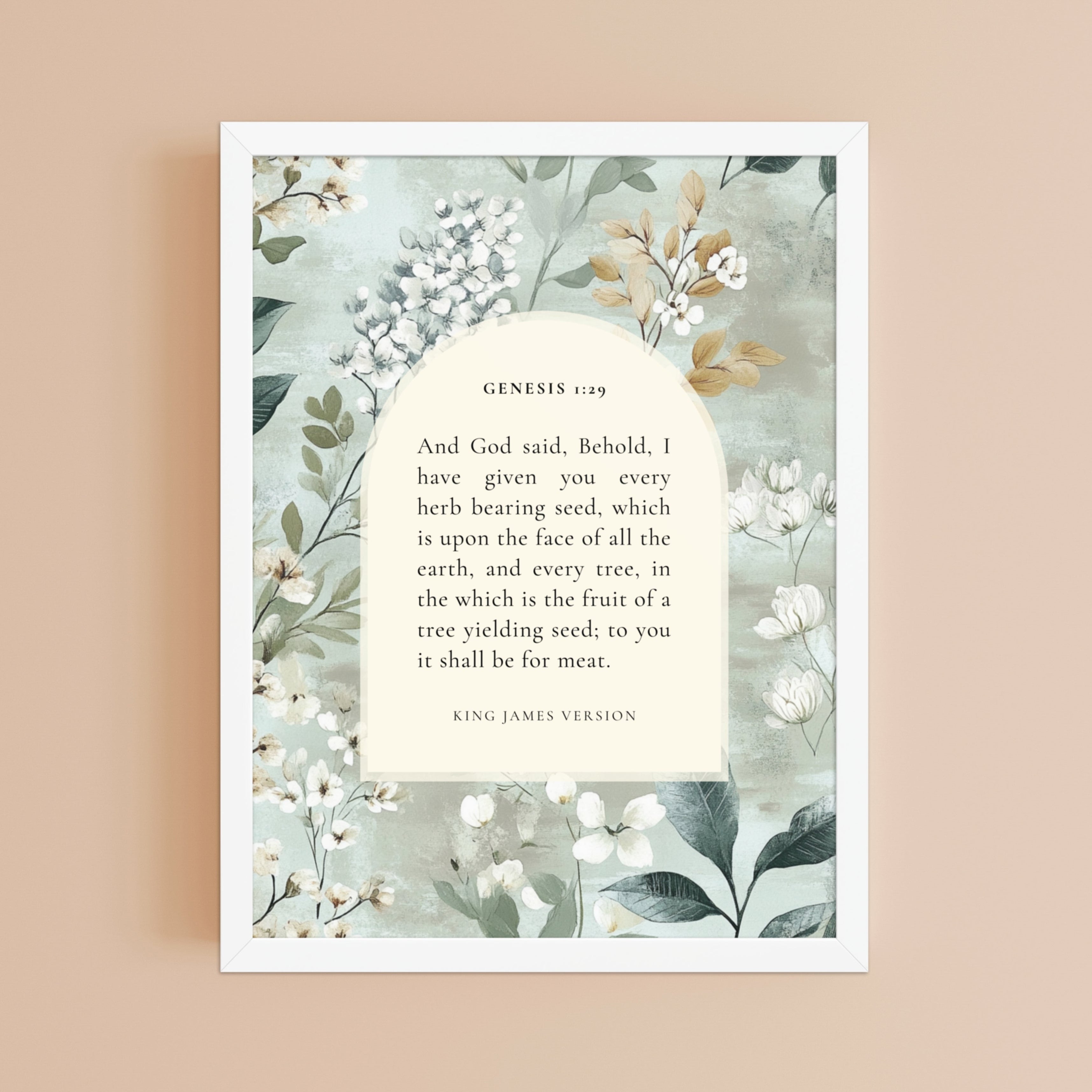 Genesis 1:29 Verse Print on Floral Background Unframed Matte Paper / 8″×10″-Unframed Matte Paper / 10″×10″-Unframed Matte Paper / 11″×14″-Unframed Matte Paper / 12″×12″-Unframed Matte Paper / 12″×16″-Unframed Matte Paper / 12″×18″-Unframed Matte Paper / 14″×14″-Unframed Matte Paper / 16″×16″-Unframed Matte Paper / 16″×20″-Unframed Matte Paper / A2 (16.5″×23.3″)