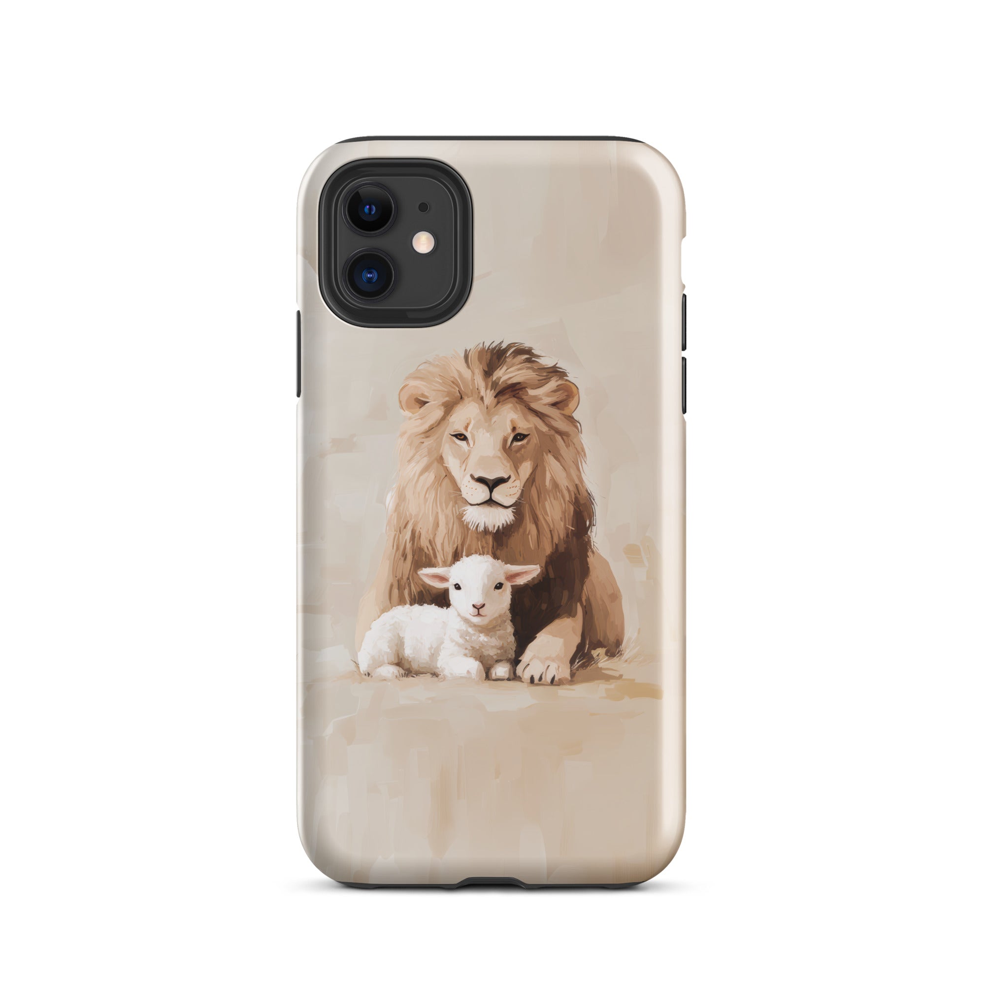Lion and the Lamb - Tough Case for iPhone and Samsung Glossy / iPhone 11-Glossy / iPhone 11 Pro-Glossy / iPhone 11 Pro Max-Glossy / iPhone 12 mini-Glossy / iPhone 12-Glossy / iPhone 12 Pro-Glossy / iPhone 12 Pro Max-Glossy / iPhone 13 mini-Glossy / iPhone 13-Glossy / iPhone 13 Pro