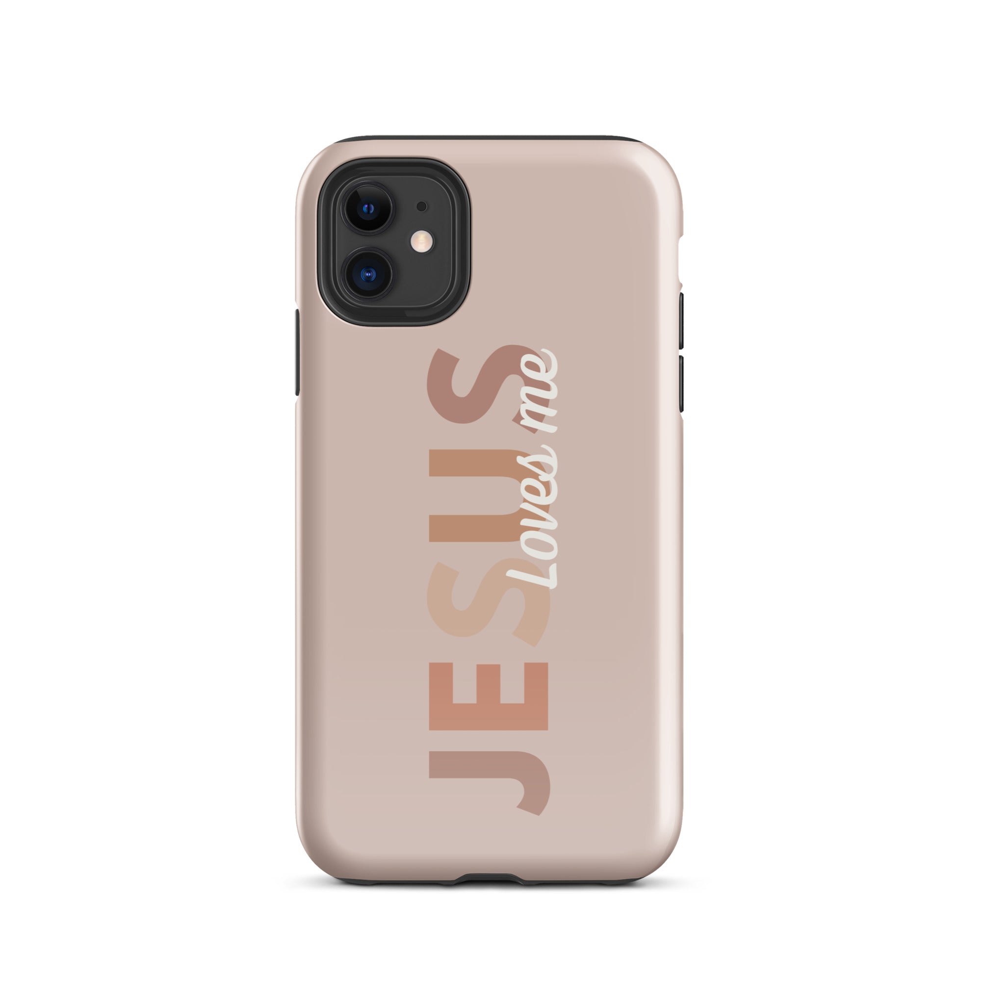 Jesus Loves Me On Pink Background - Tough Case for iPhone & Samsung Glossy / iPhone 11-Glossy / iPhone 11 Pro-Glossy / iPhone 11 Pro Max-Glossy / iPhone 12 mini-Glossy / iPhone 12-Glossy / iPhone 12 Pro-Glossy / iPhone 12 Pro Max-Glossy / iPhone 13 mini-Glossy / iPhone 13-Glossy / iPhone 13 Pro