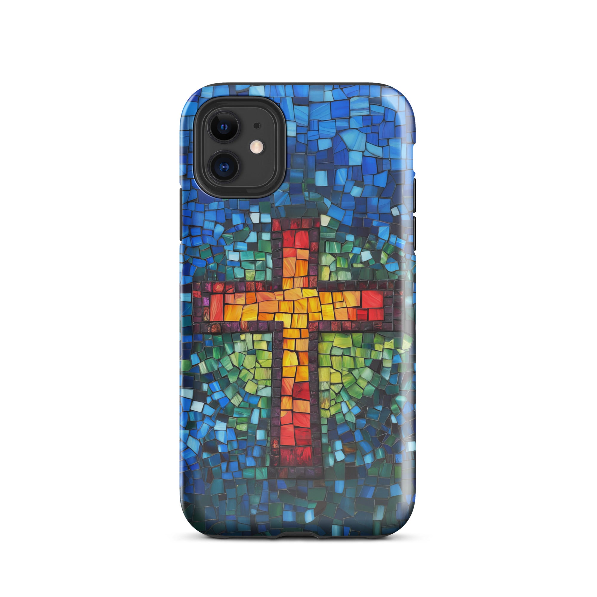 Mosaic Cross - Tough Case for iPhone and Samsung Glossy / iPhone 11-Glossy / iPhone 11 Pro-Glossy / iPhone 11 Pro Max-Glossy / iPhone 12 mini-Glossy / iPhone 12-Glossy / iPhone 12 Pro-Glossy / iPhone 12 Pro Max-Glossy / iPhone 13 mini-Glossy / iPhone 13-Glossy / iPhone 13 Pro