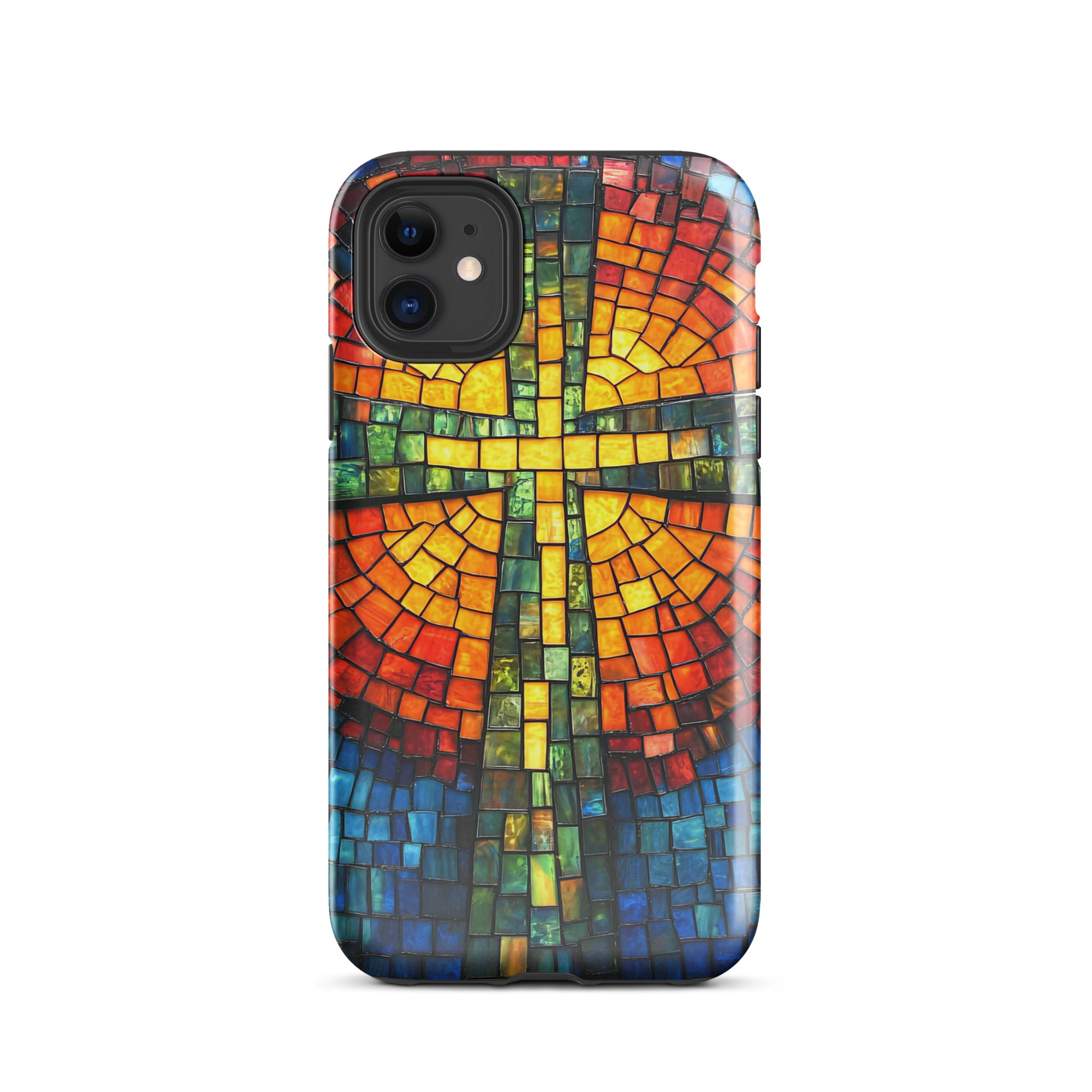 Illuminated Cross Mosaic - Tough Case for iPhone & Samsung    Glossy / iPhone 11-Glossy / iPhone 11 Pro-Glossy / iPhone 11 Pro Max-Glossy / iPhone 12 mini-Glossy / iPhone 12-Glossy / iPhone 12 Pro-Glossy / iPhone 12 Pro Max-Glossy / iPhone 13 mini-Glossy / iPhone 13-Glossy / iPhone 13 Pro