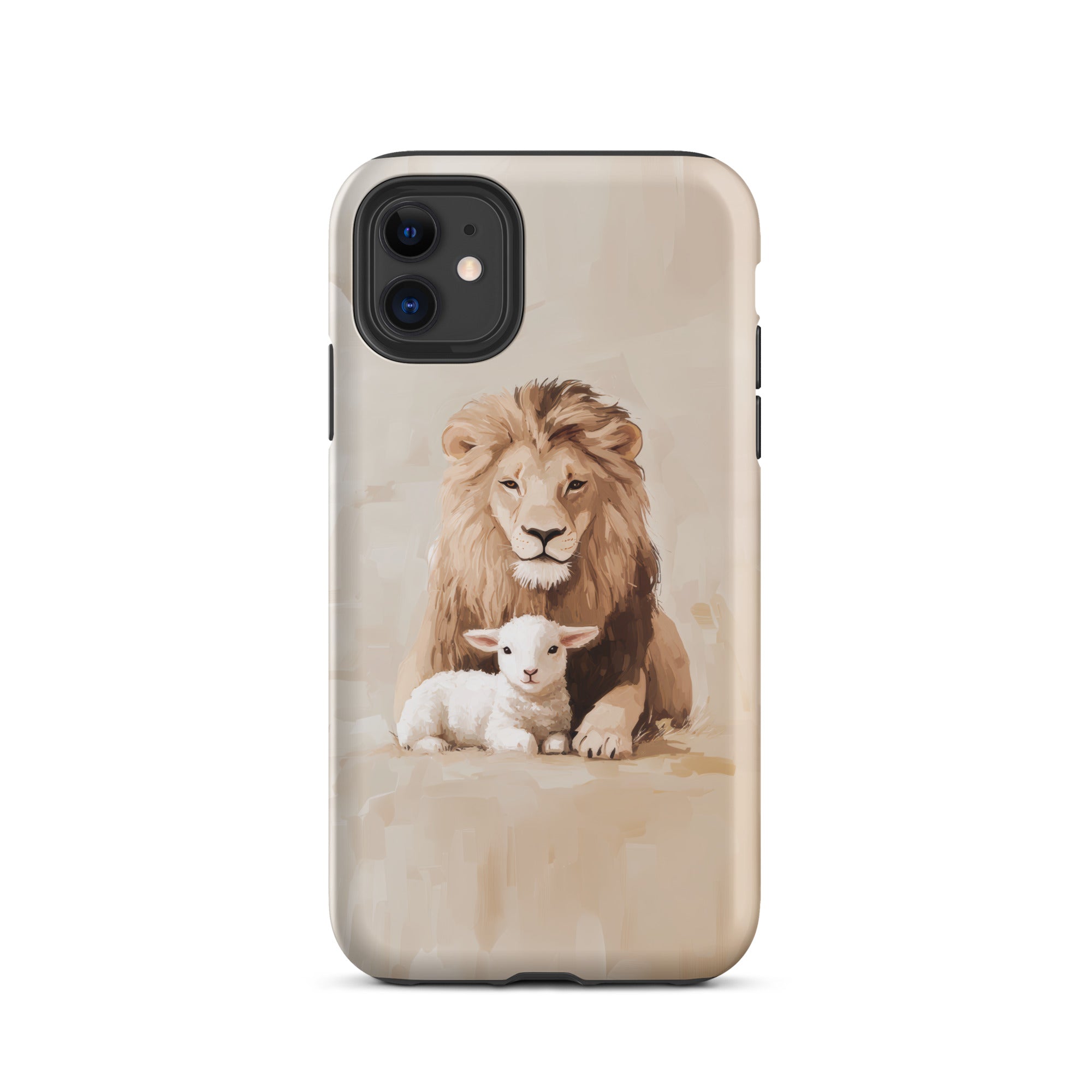 Lion and the Lamb - Tough Case for iPhone and Samsung Glossy / iPhone 11-Glossy / iPhone 11 Pro-Glossy / iPhone 11 Pro Max-Glossy / iPhone 12 mini-Glossy / iPhone 12-Glossy / iPhone 12 Pro-Glossy / iPhone 12 Pro Max-Glossy / iPhone 13 mini-Glossy / iPhone 13-Glossy / iPhone 13 Pro