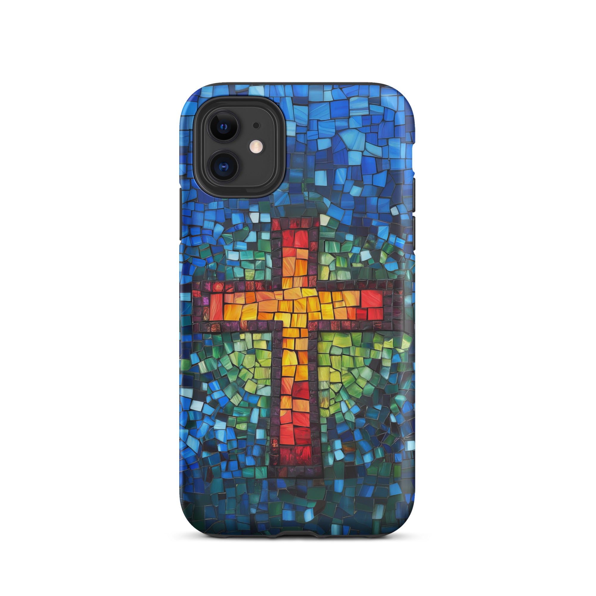 Mosaic Cross - Tough Case for iPhone and Samsung Glossy / iPhone 11-Glossy / iPhone 11 Pro-Glossy / iPhone 11 Pro Max-Glossy / iPhone 12 mini-Glossy / iPhone 12-Glossy / iPhone 12 Pro-Glossy / iPhone 12 Pro Max-Glossy / iPhone 13 mini-Glossy / iPhone 13-Glossy / iPhone 13 Pro