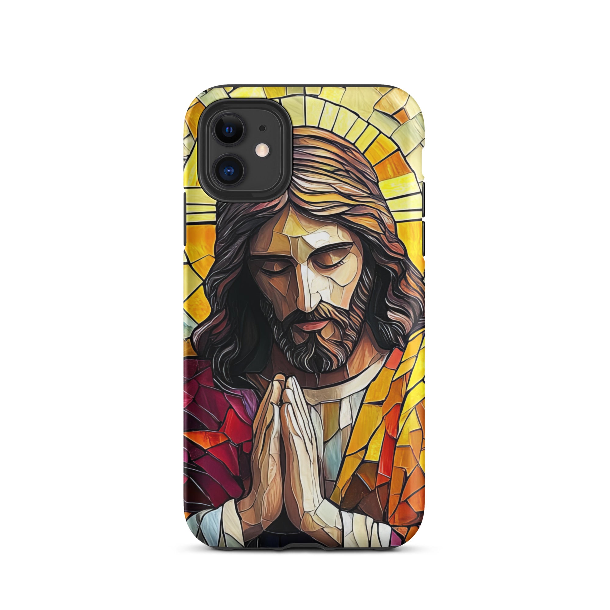 Jesus Praying Mosaic Art - Tough Case for iPhone & Samsung Glossy / iPhone 11-Glossy / iPhone 11 Pro-Glossy / iPhone 11 Pro Max-Glossy / iPhone 12 mini-Glossy / iPhone 12-Glossy / iPhone 12 Pro-Glossy / iPhone 12 Pro Max-Glossy / iPhone 13 mini-Glossy / iPhone 13-Glossy / iPhone 13 Pro