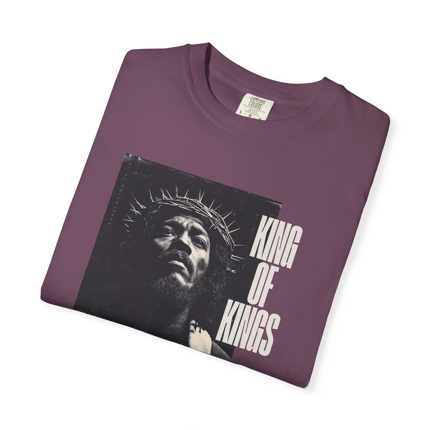 King of Kings Tee – Revelation 19:16 Black Jesus Design