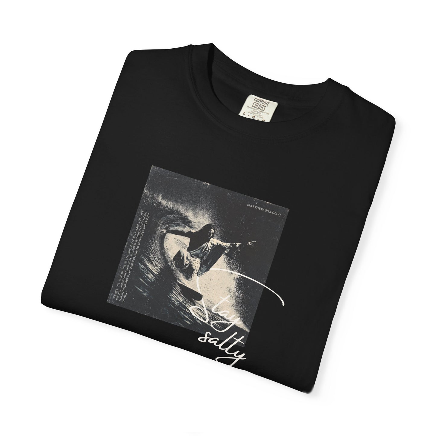 Stay Salty Surfer Tee – Script Christian Beachwear Matthew 5:13