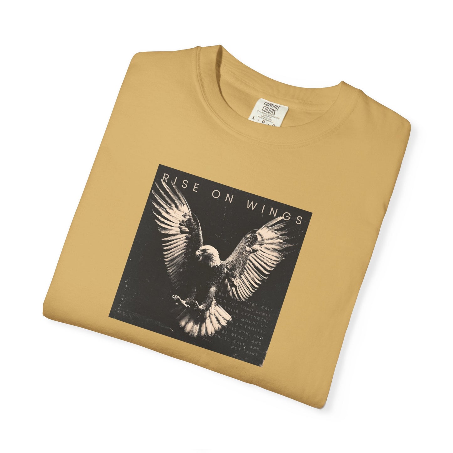 Rise on Wings Tee – Isaiah 40:31 Christian Shirt of Strength & Hope