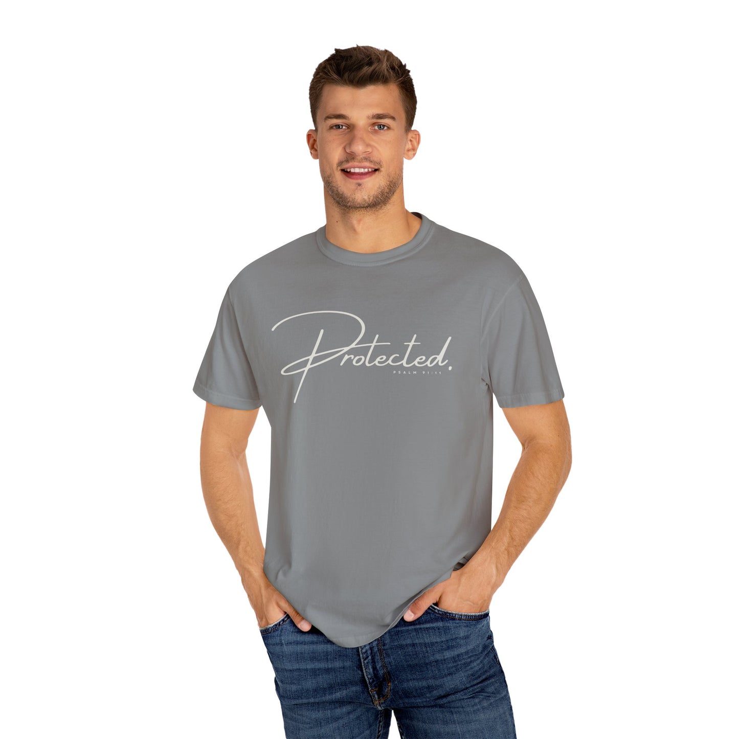 Comfort Colors® | Protected Christian Streetwear T-Shirt | Psalm 91:11 Bible Verse Tee |  Faith Shirt | Guardian Angels Christian Gift