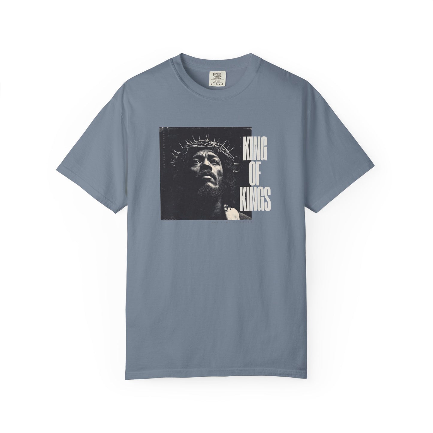 King of Kings Tee – Revelation 19:16 Black Jesus Design