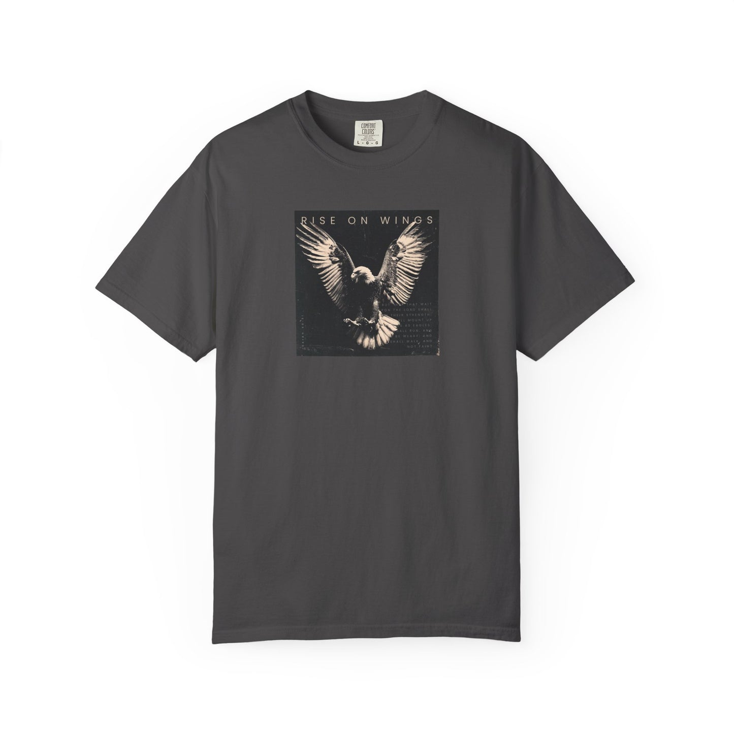 Rise on Wings Tee – Isaiah 40:31 Christian Shirt of Strength & Hope