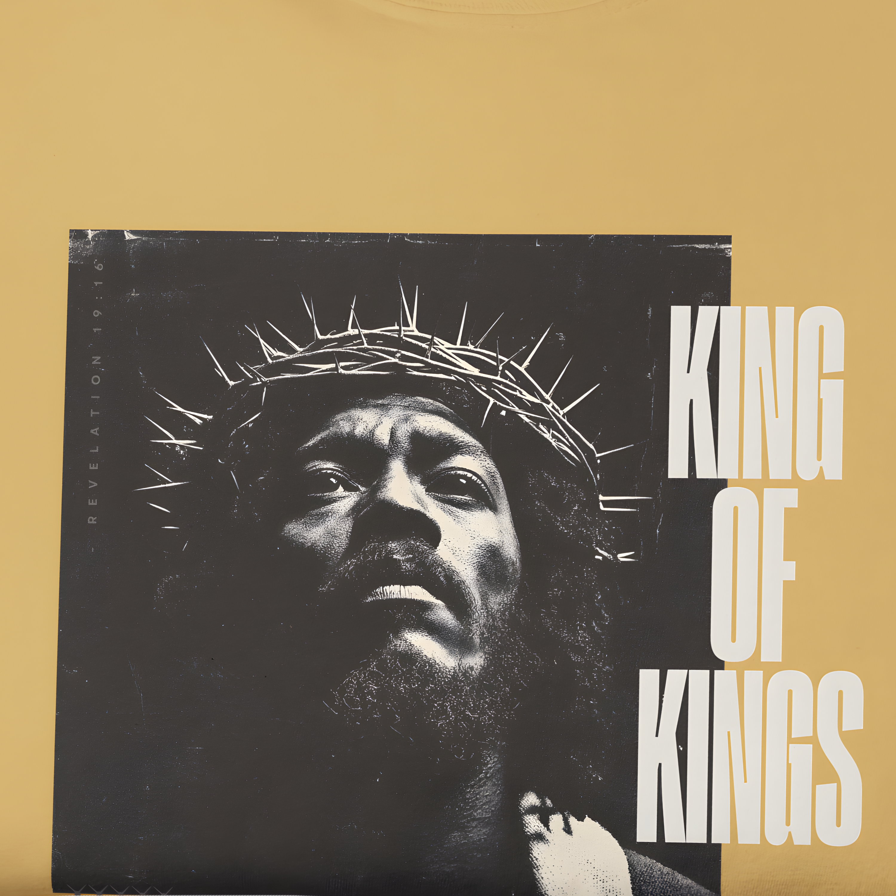 King of Kings Tee – Revelation 19:16 Black Jesus Design