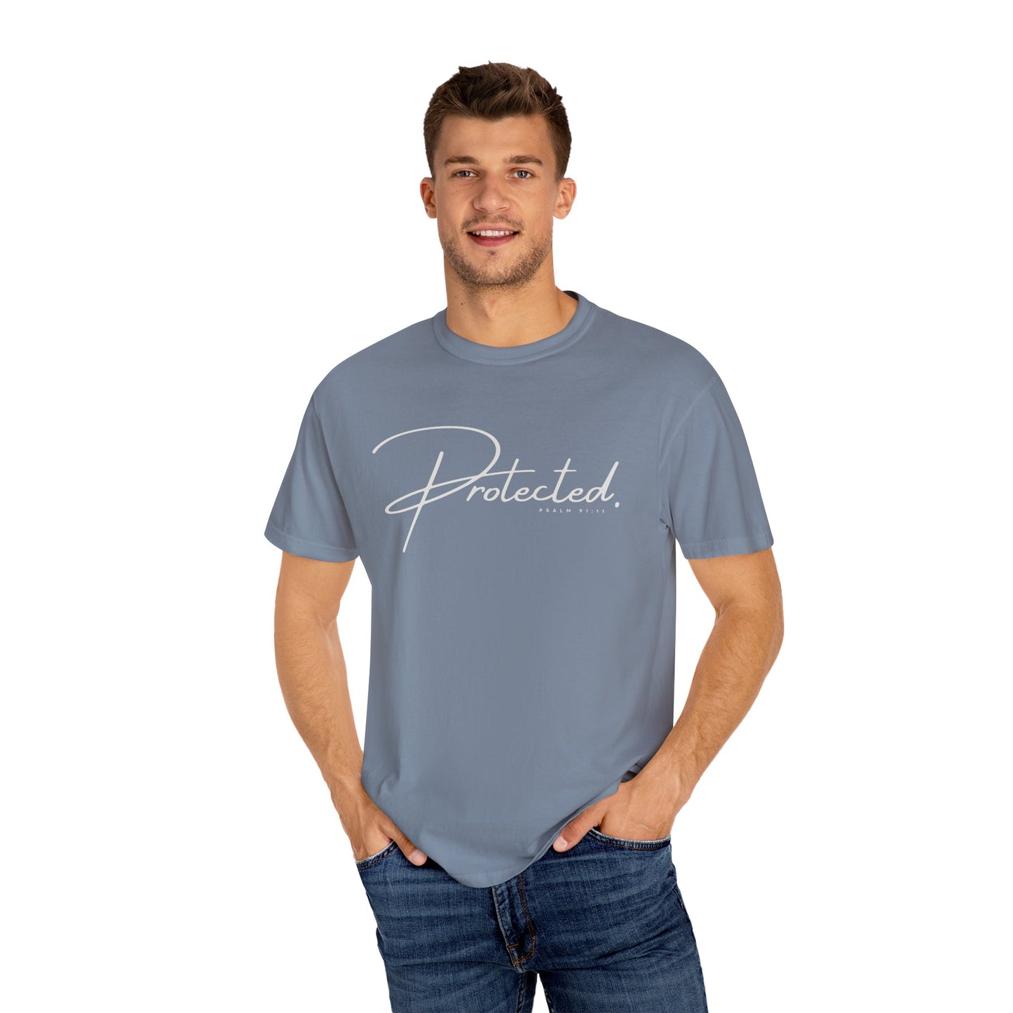 Comfort Colors® | Protected Christian Streetwear T-Shirt | Psalm 91:11 Bible Verse Tee |  Faith Shirt | Guardian Angels Christian Gift