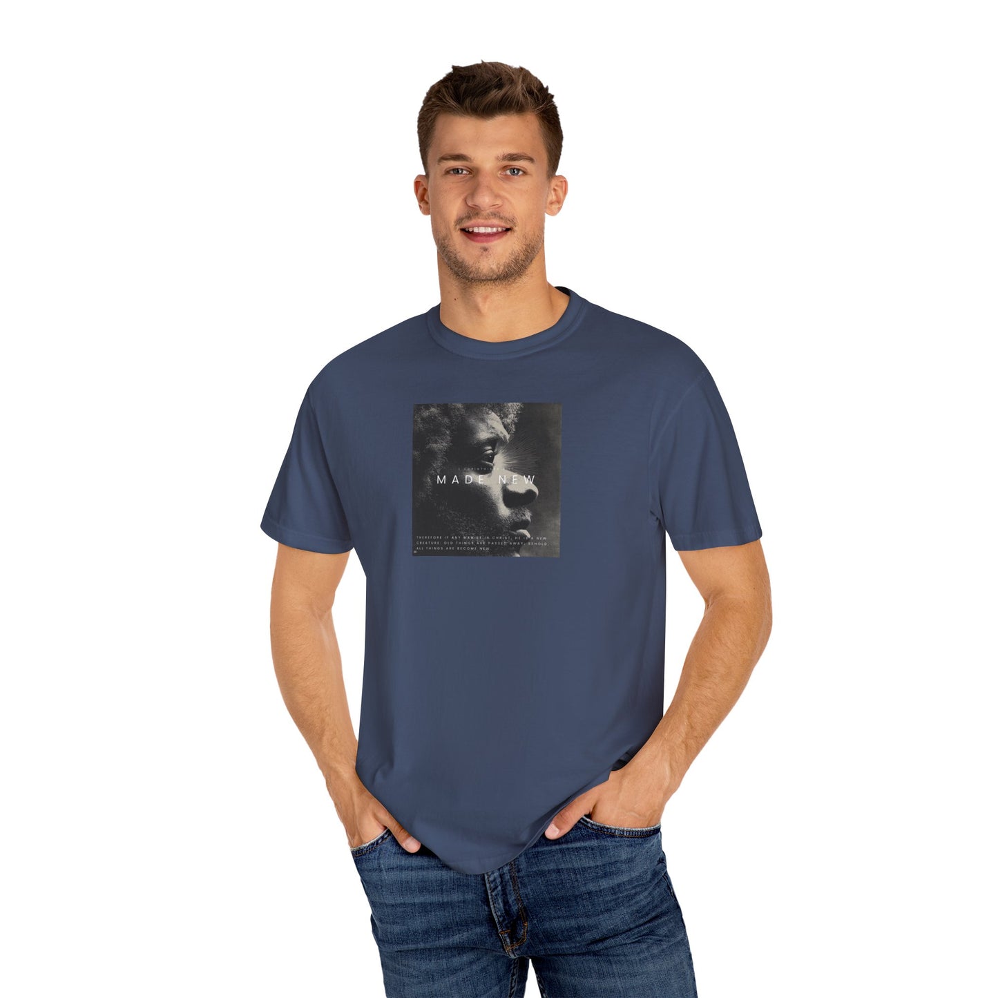 Made New Tee – 2 Corinthians 5:17 Christian Renewal T-Shirt    White / S-Berry / S-Blue Spruce / S-Brick / S-Graphite / S 