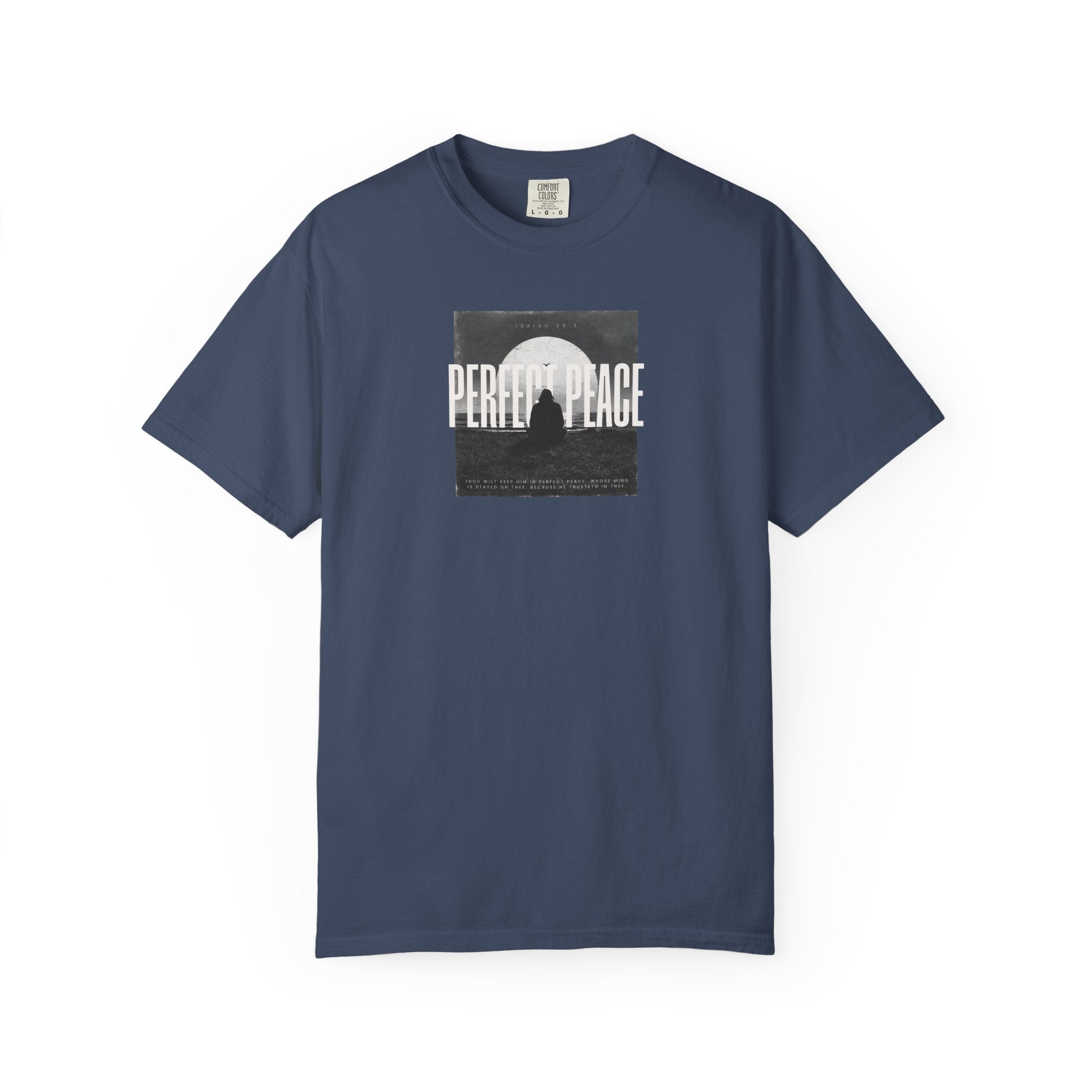 Perfect Peace Tee – Isaiah 26:3 Christian Shirt for Calm & Trust    Black / S-Bay / S-Berry / S-Blue Jean / S-Blue Spruce / S 