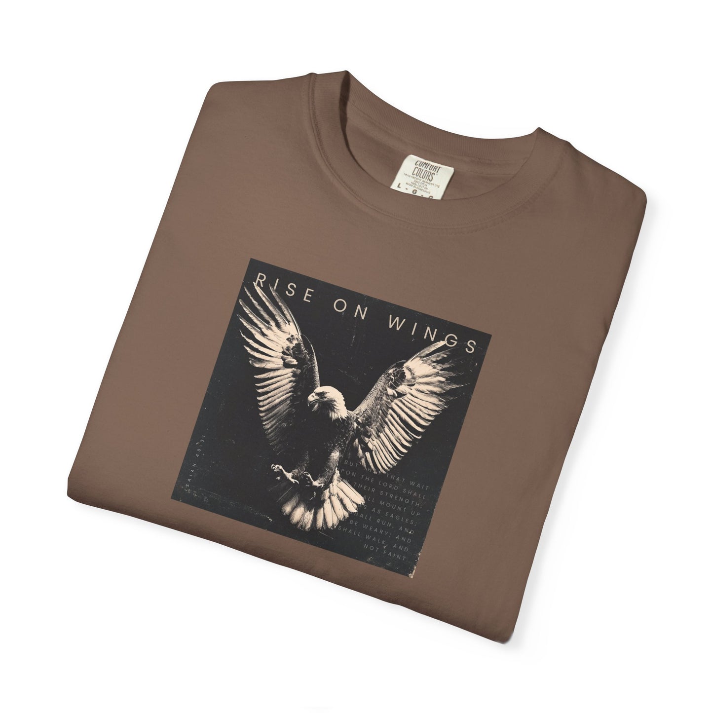 Rise on Wings Tee – Isaiah 40:31 Christian Shirt of Strength & Hope