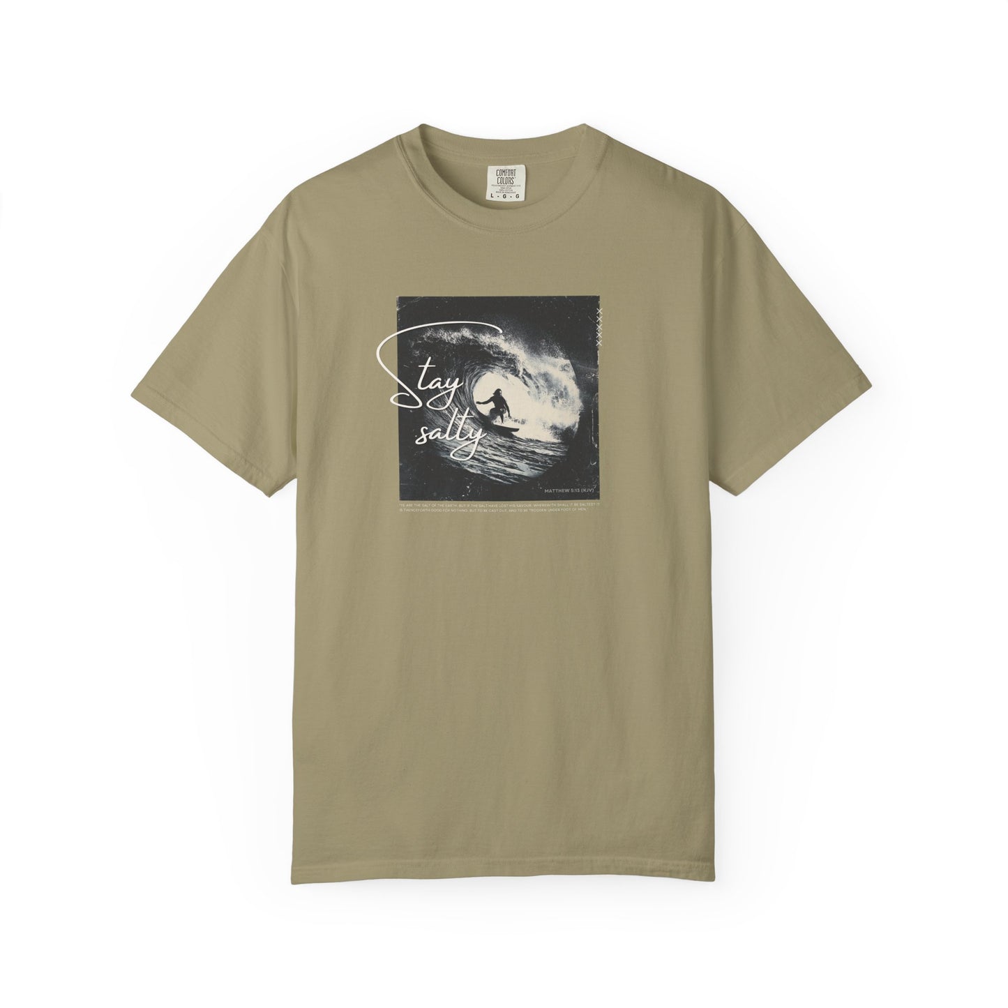 Stay Salty Surfer Tee – Christian Beachwear Inspired by Matthew 5:13    Black / S-Bay / S-Berry / S-Blue Spruce / S-Brick / S 
