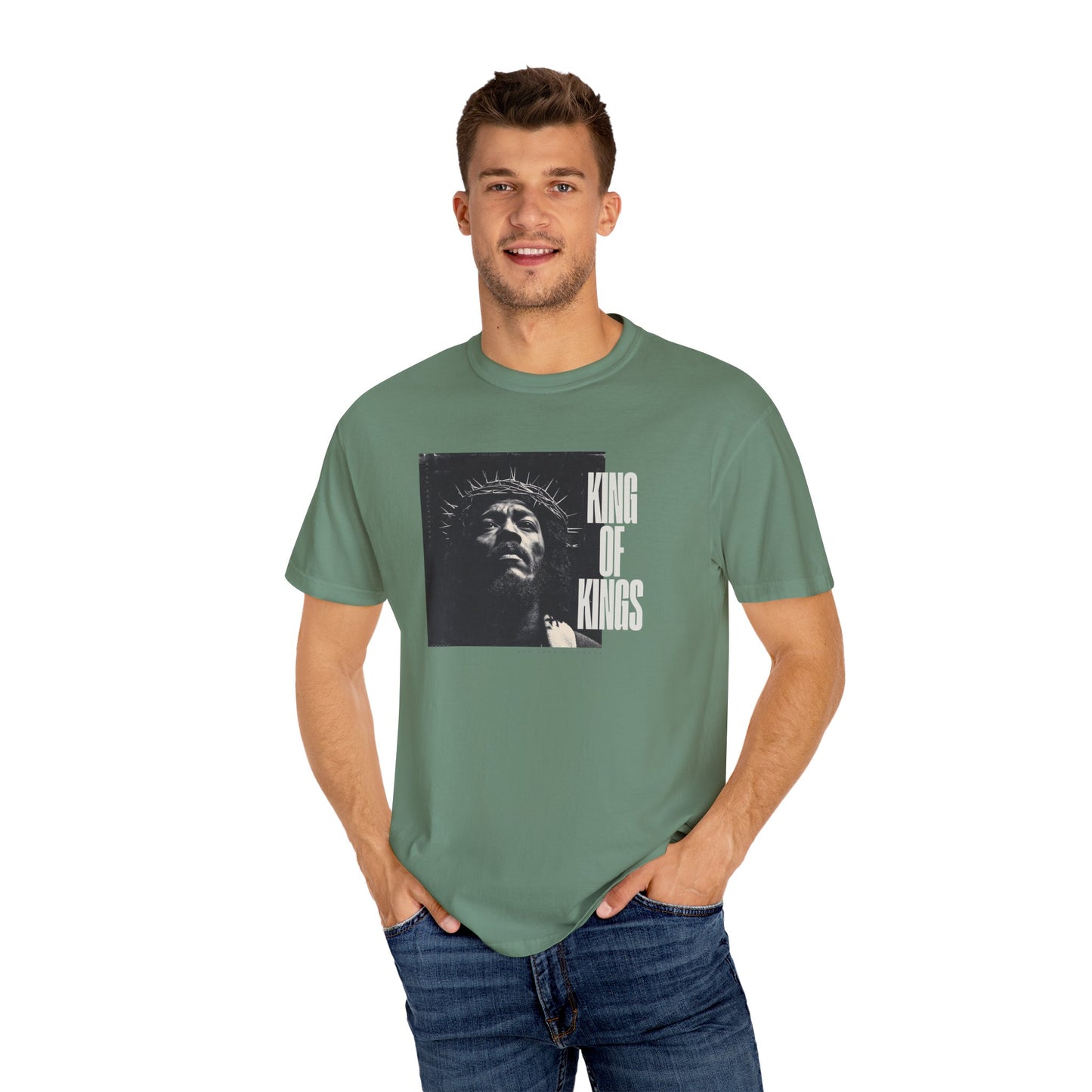 King of Kings Tee – Revelation 19:16 Black Jesus Design