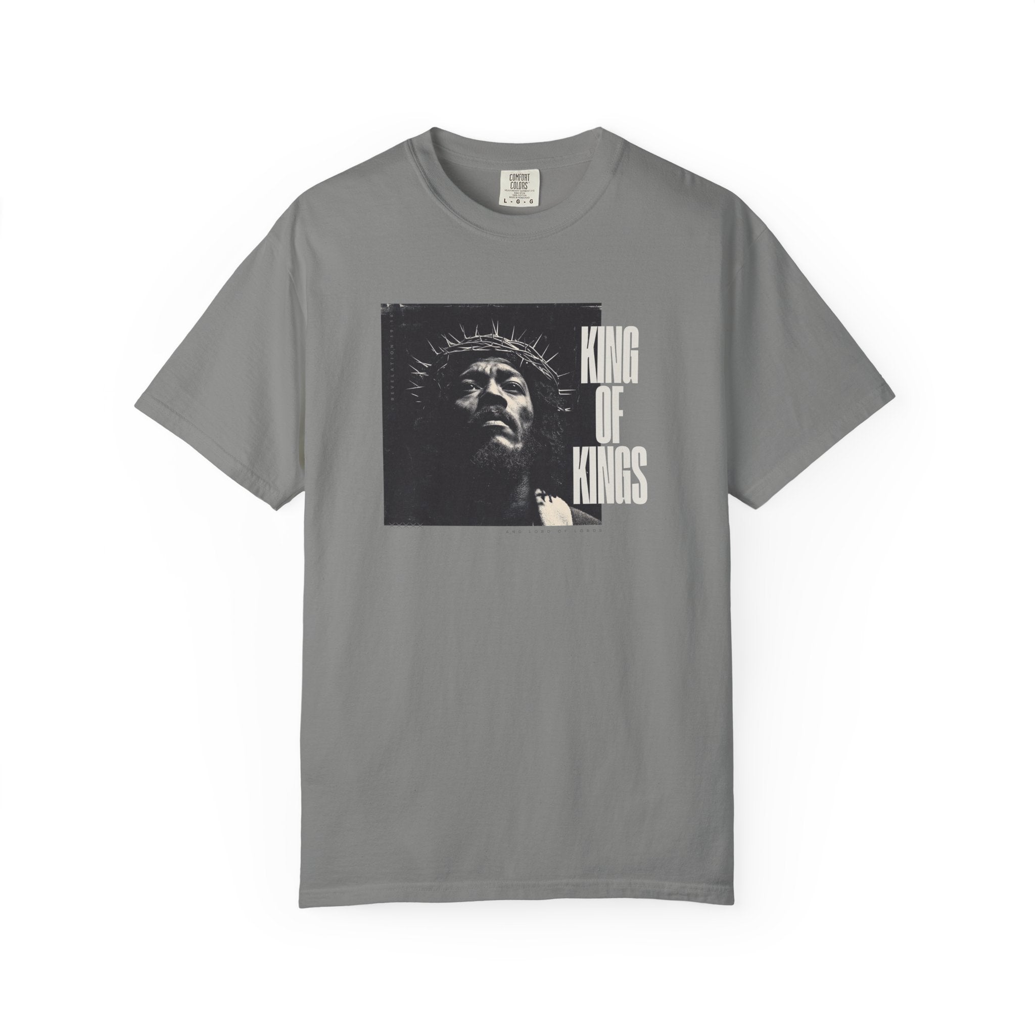 King of Kings Tee – Revelation 19:16 Black Jesus Design