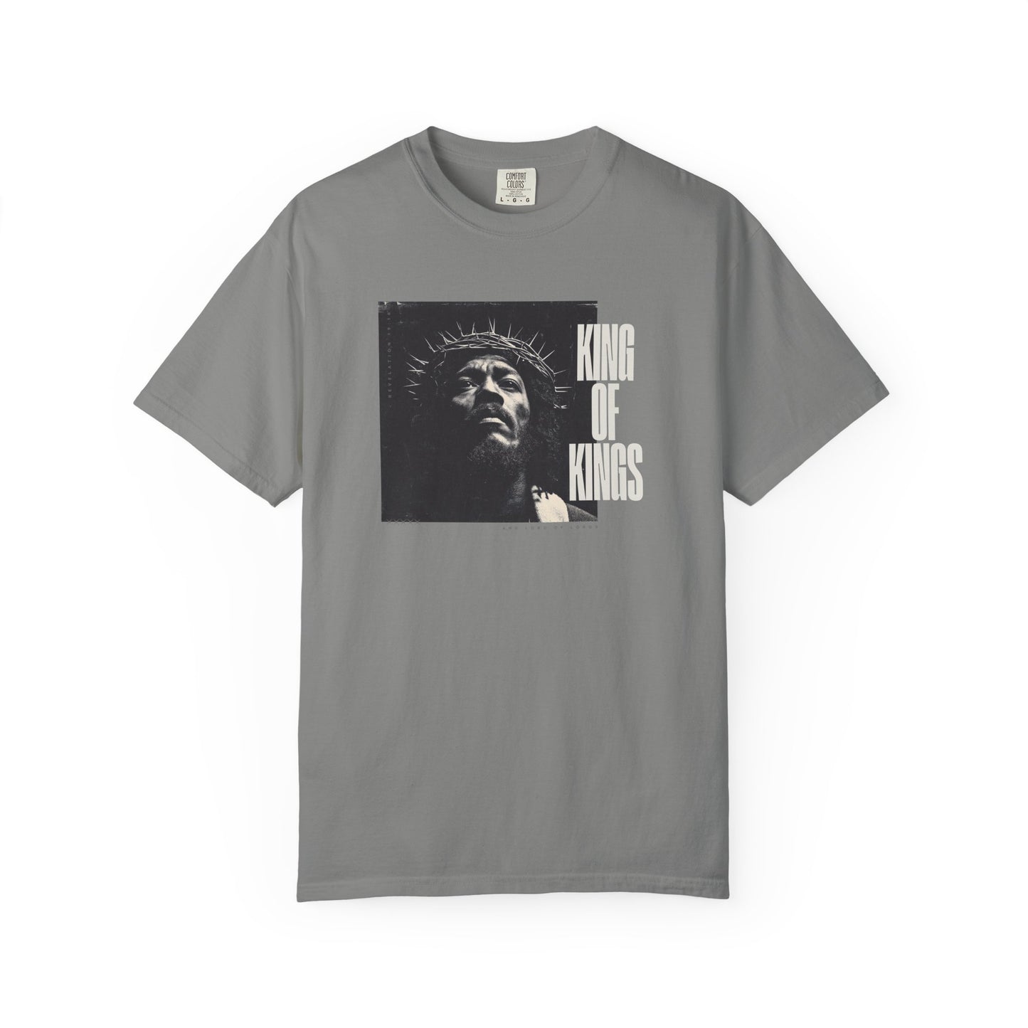 King of Kings Tee – Revelation 19:16 Black Jesus Design