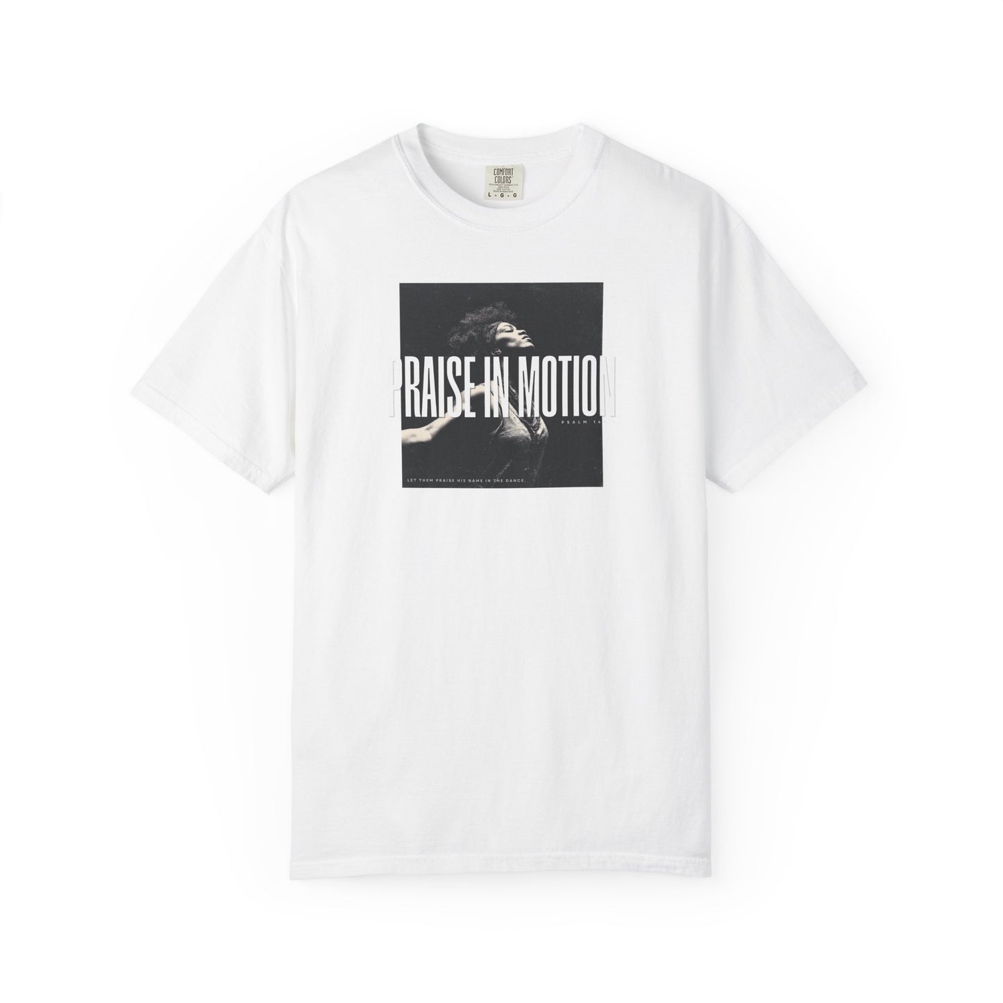 Praise in Motion – Soft Christian Tee with Psalm 149:3    Black / S-White / S-Bay / S-Berry / S-Blue Spruce / S 