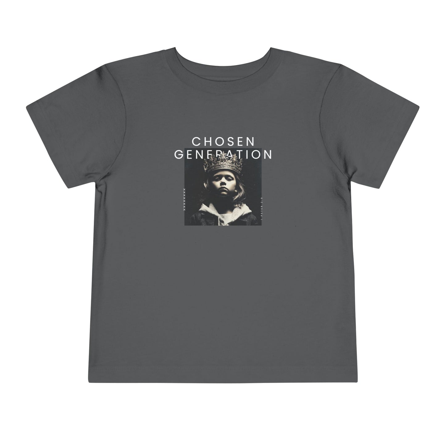 Chosen Generation Toddler Tee – 1 Peter 2:9 Christian Shirt    Asphalt / 2T-Black / 2T-Navy / 2T-Pink / 2T-Dark Heather Grey / 2T 