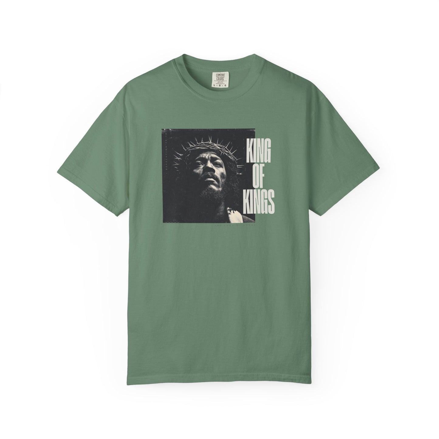 King of Kings Tee – Revelation 19:16 Black Jesus Design