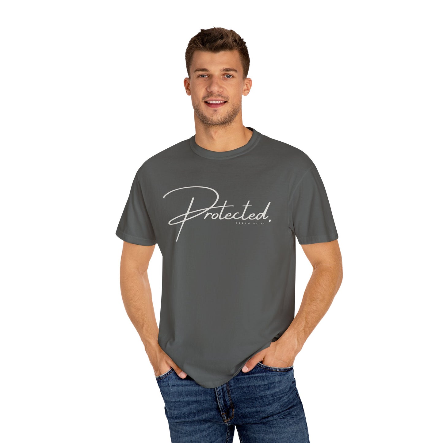 Comfort Colors® | Protected Christian Streetwear T-Shirt | Psalm 91:11 Bible Verse Tee |  Faith Shirt | Guardian Angels Christian Gift