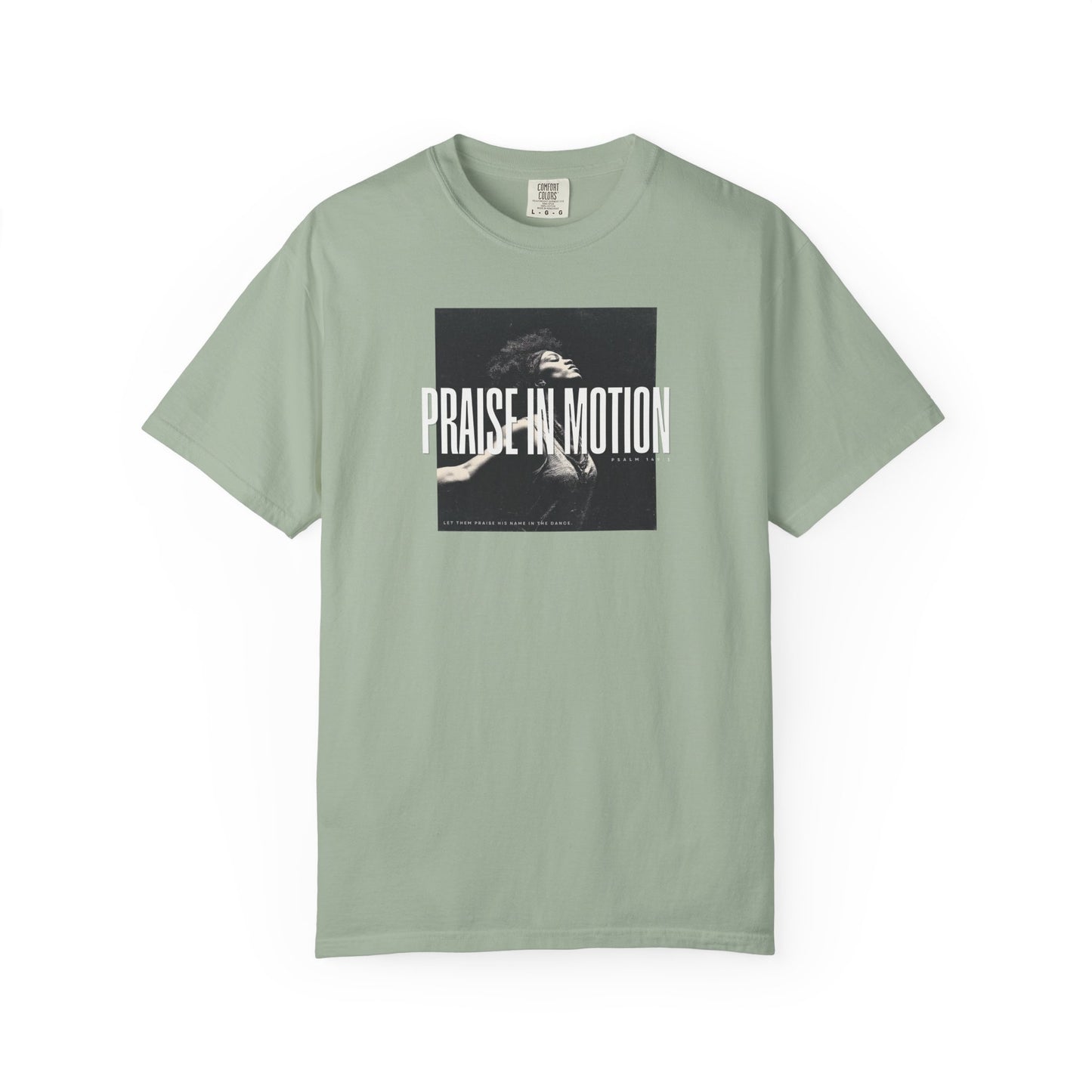 Praise in Motion – Soft Christian Tee with Psalm 149:3    Black / S-White / S-Bay / S-Berry / S-Blue Spruce / S 