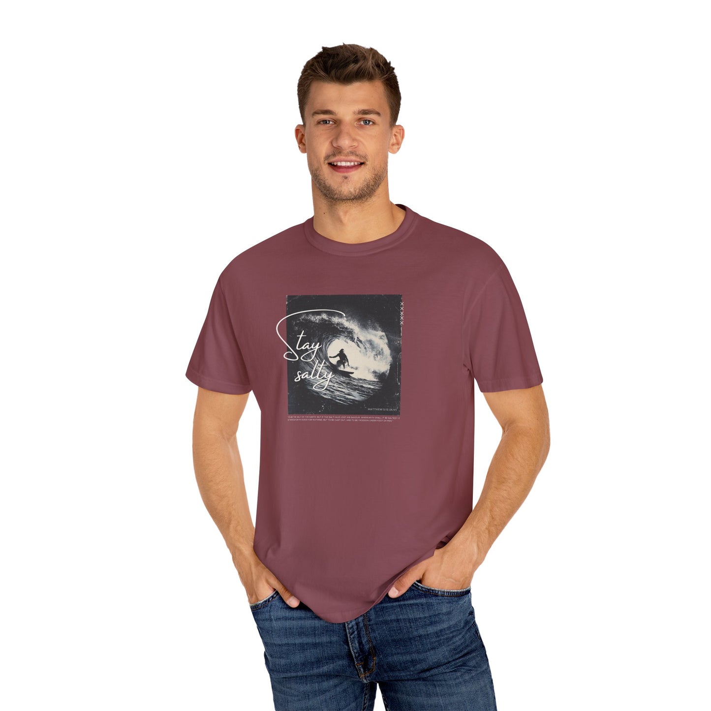 Stay Salty Surfer Tee – Christian Beachwear Inspired by Matthew 5:13