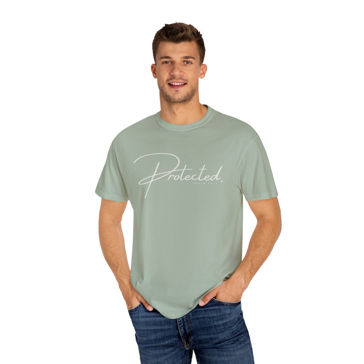 Comfort Colors® | Protected Christian Streetwear T-Shirt | Psalm 91:11 Bible Verse Tee |  Faith Shirt | Guardian Angels Christian Gift