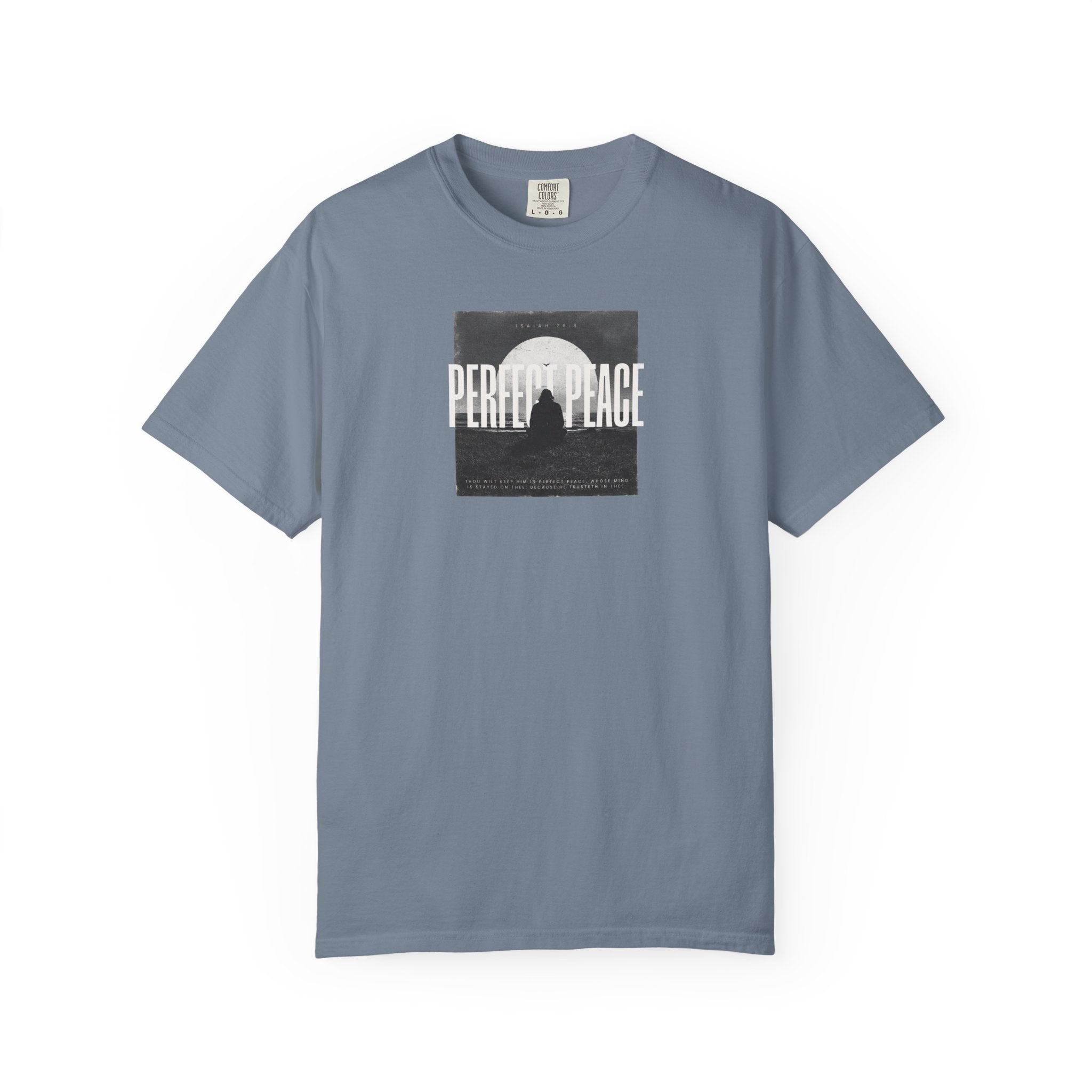 Perfect Peace Tee – Isaiah 26:3 Christian Shirt for Calm & Trust    Black / S-Bay / S-Berry / S-Blue Jean / S-Blue Spruce / S 