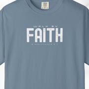 Walk by Faith T-Shirt – 2 Corinthians 5:7 Christian Tee    Black / S-Granite / S-Bay / S-Berry / S-Blue Jean / S 