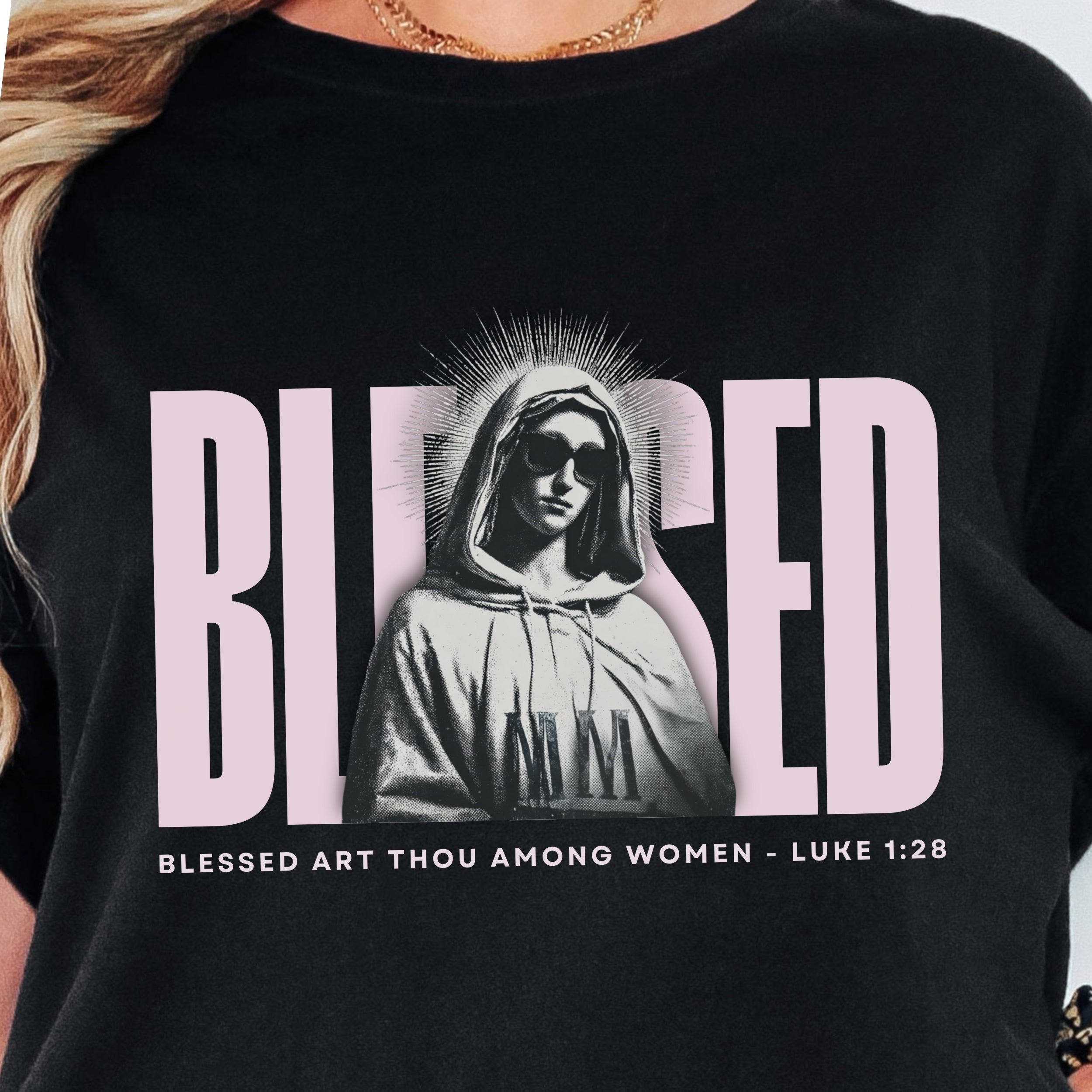 Blessed - Mother Mary T-Shirt For Woman