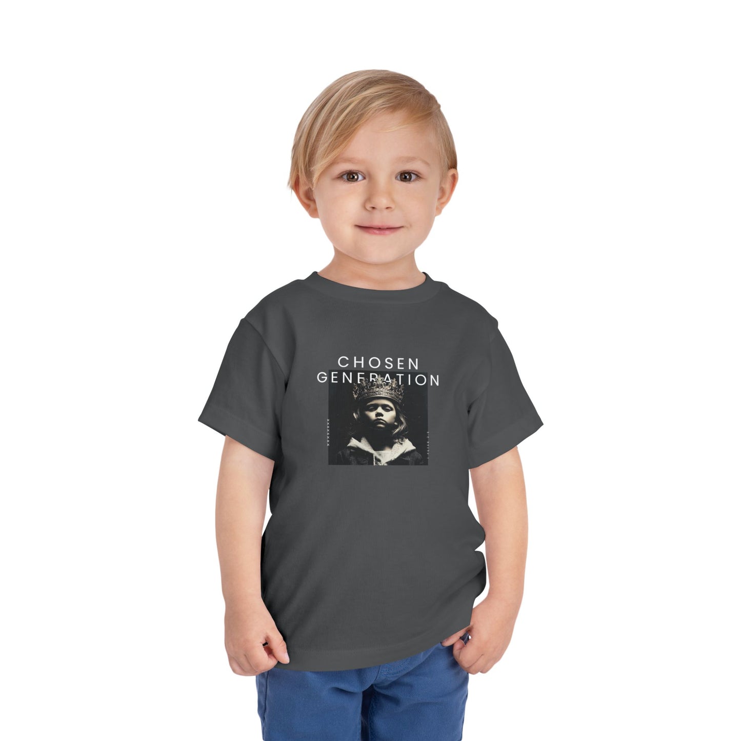 Chosen Generation Toddler Tee – 1 Peter 2:9 Christian Shirt    Asphalt / 2T-Black / 2T-Navy / 2T-Pink / 2T-Dark Heather Grey / 2T 