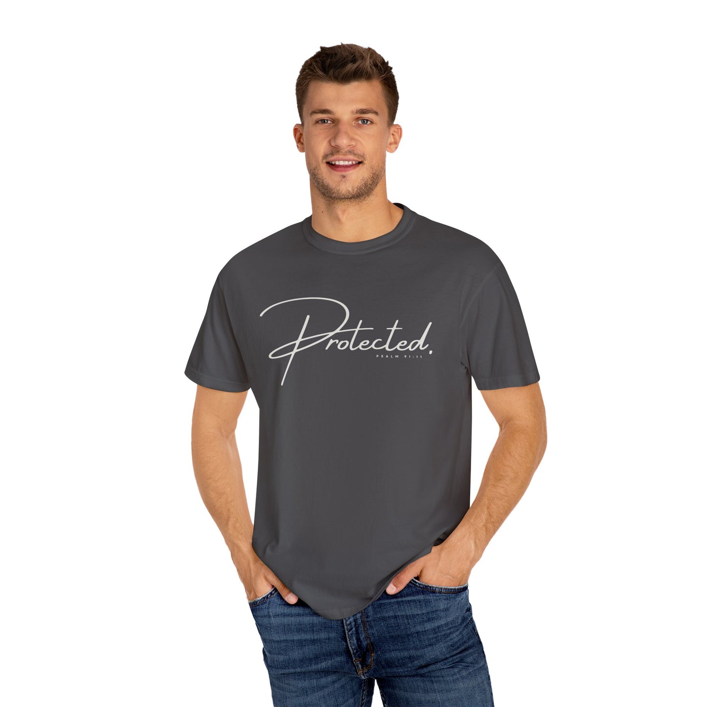 Comfort Colors® | Protected Christian Streetwear T-Shirt | Psalm 91:11 Bible Verse Tee |  Faith Shirt | Guardian Angels Christian Gift