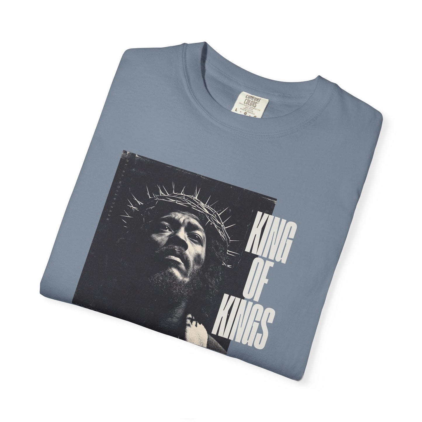 King of Kings Tee – Revelation 19:16 Black Jesus Design