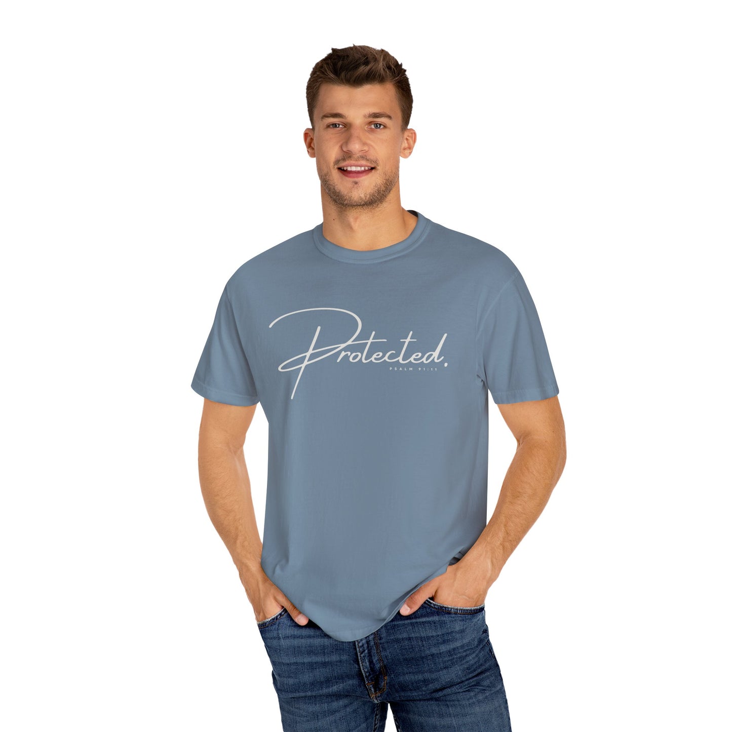 Comfort Colors® | Protected Christian Streetwear T-Shirt | Psalm 91:11 Bible Verse Tee |  Faith Shirt | Guardian Angels Christian Gift