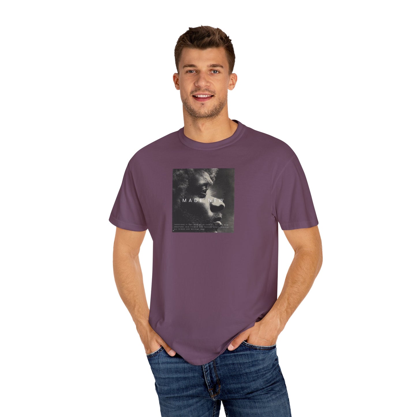 Made New Tee – 2 Corinthians 5:17 Christian Renewal T-Shirt    White / S-Berry / S-Blue Spruce / S-Brick / S-Graphite / S 