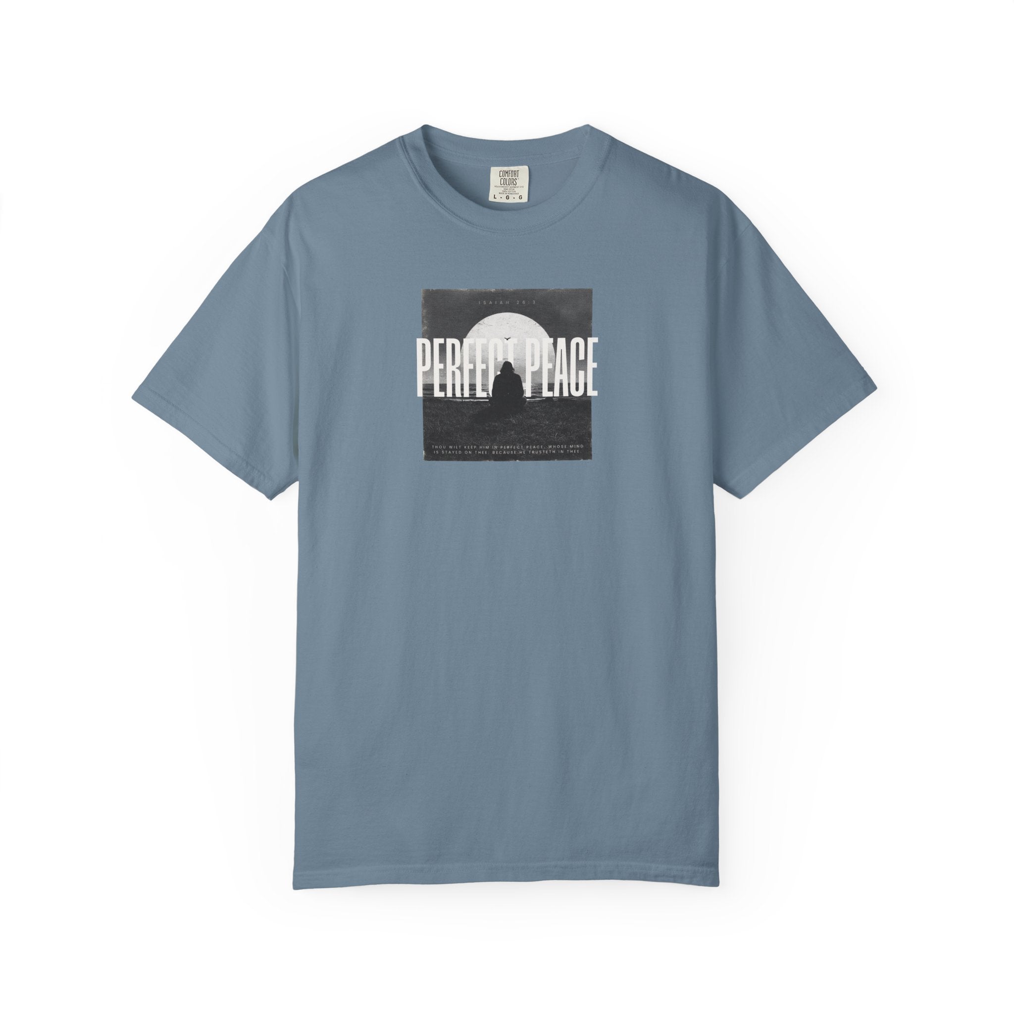 Perfect Peace Tee – Isaiah 26:3 Christian Shirt for Calm & Trust    Black / S-Bay / S-Berry / S-Blue Jean / S-Blue Spruce / S 