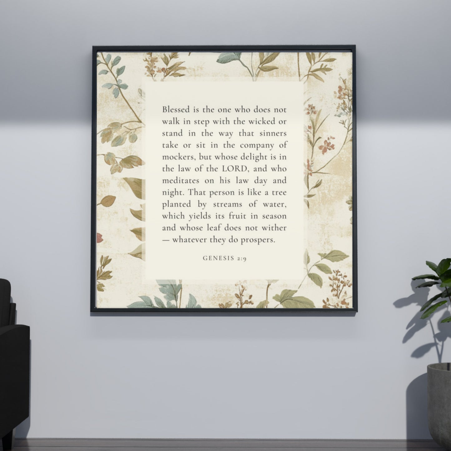 Genesis 2:9 - Botanic Floral Background