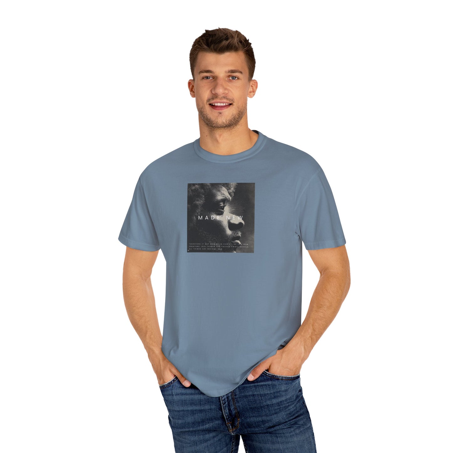 Made New Tee – 2 Corinthians 5:17 Christian Renewal T-Shirt    White / S-Berry / S-Blue Spruce / S-Brick / S-Graphite / S 