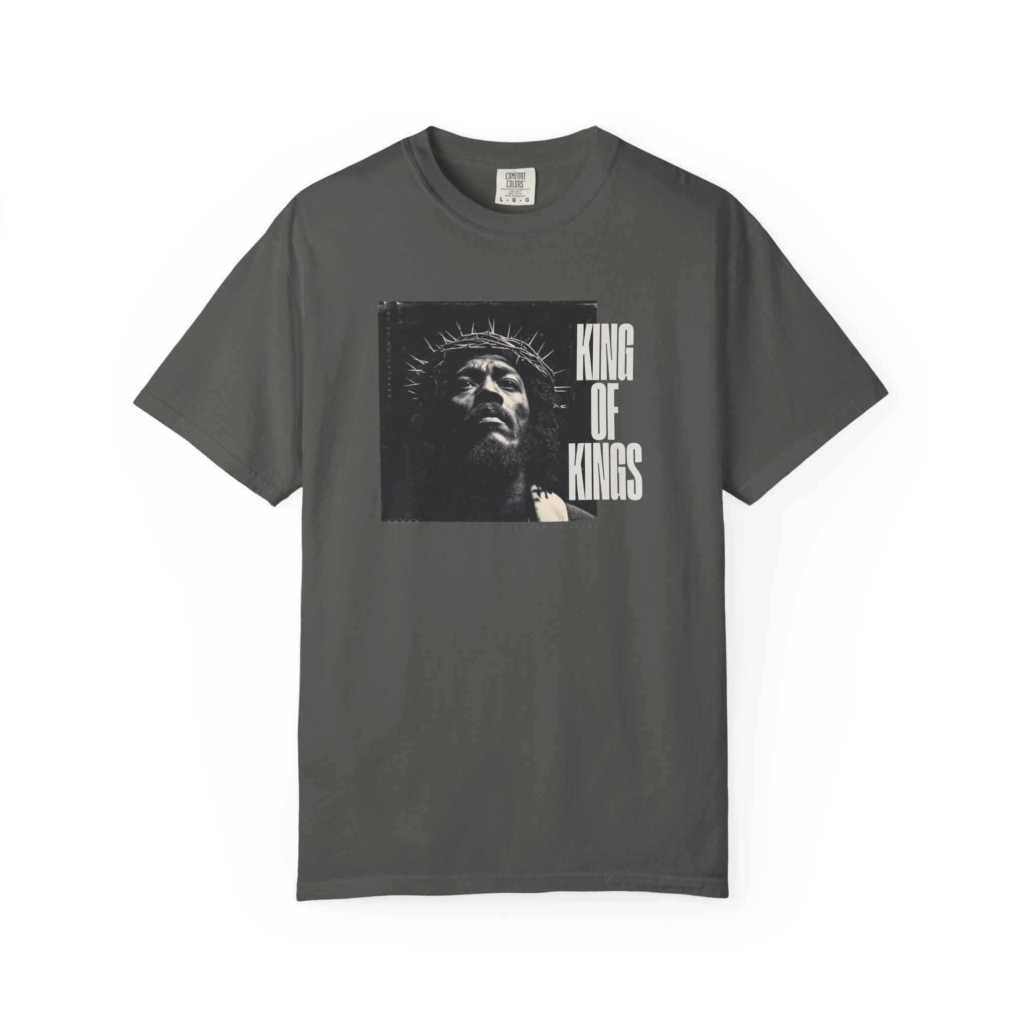 King of Kings Tee – Revelation 19:16 Black Jesus Design