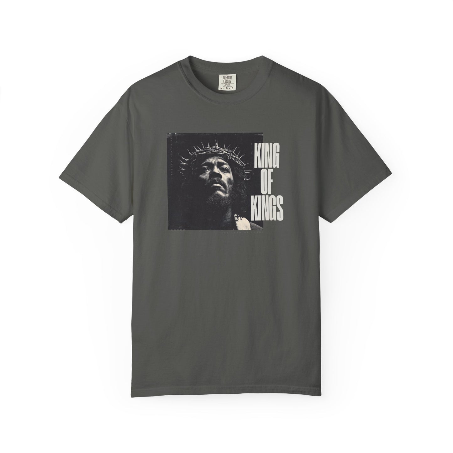 King of Kings Tee – Revelation 19:16 Black Jesus Design
