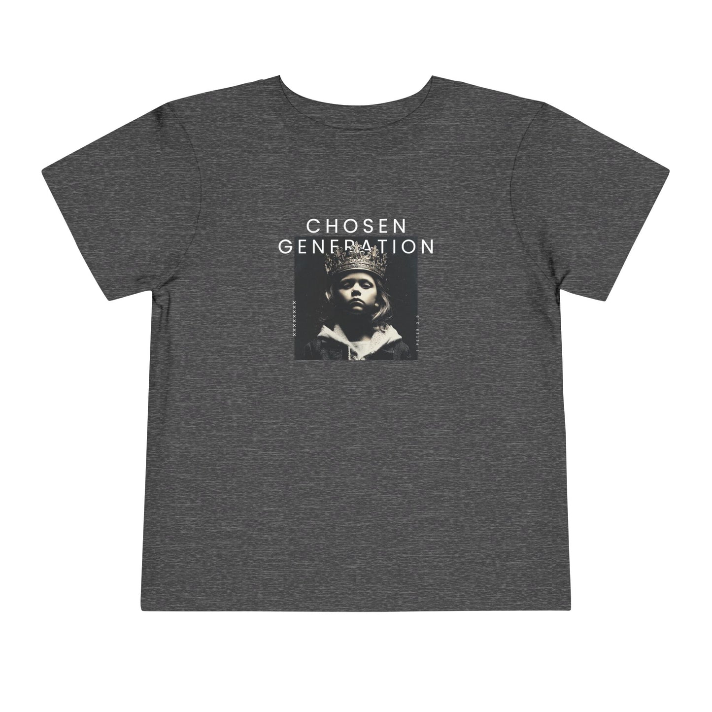 Chosen Generation Toddler Tee – 1 Peter 2:9 Christian Shirt    Asphalt / 2T-Black / 2T-Navy / 2T-Pink / 2T-Dark Heather Grey / 2T 