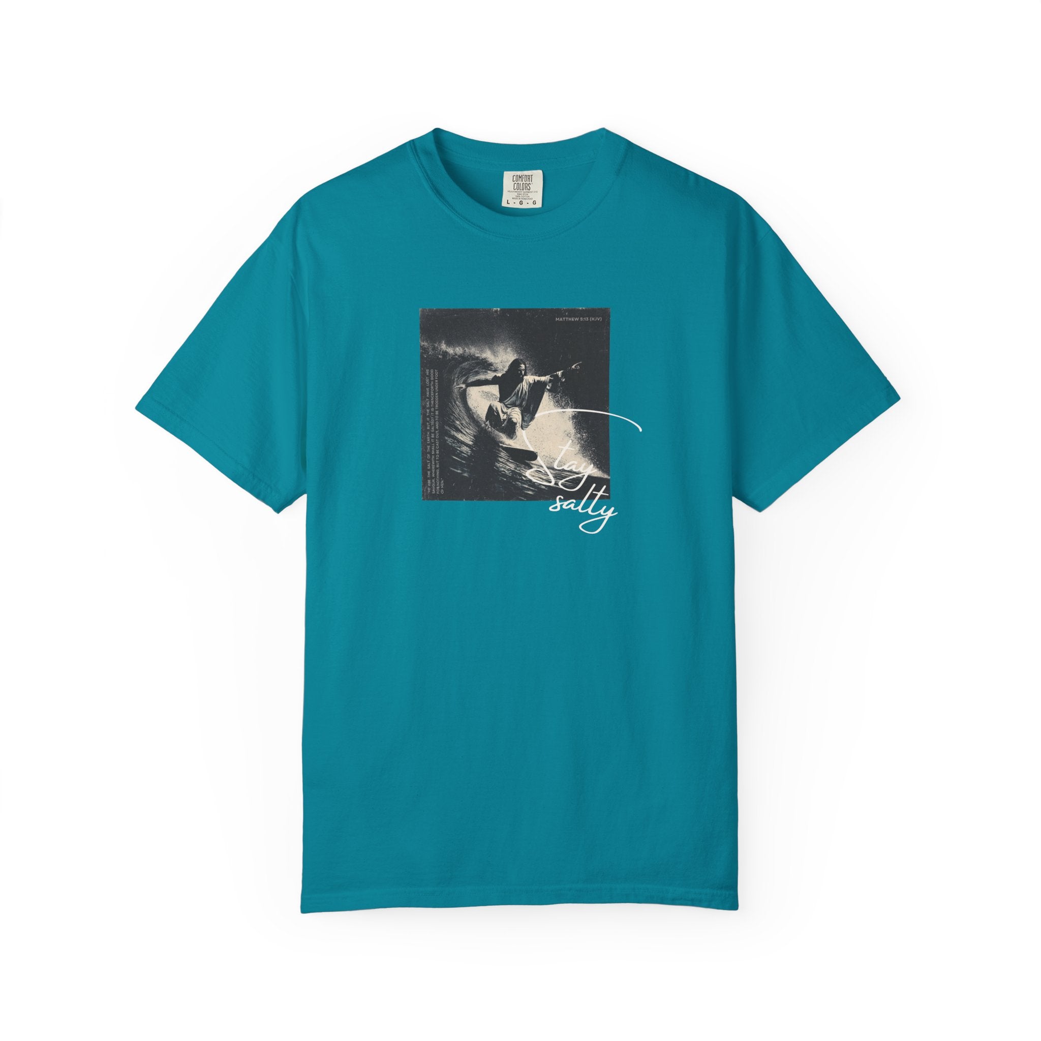Stay Salty Surfer Tee – Script Christian Beachwear Matthew 5:13