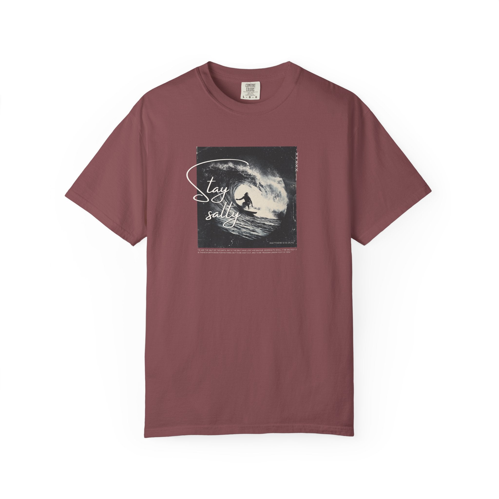 Stay Salty Surfer Tee – Christian Beachwear Inspired by Matthew 5:13