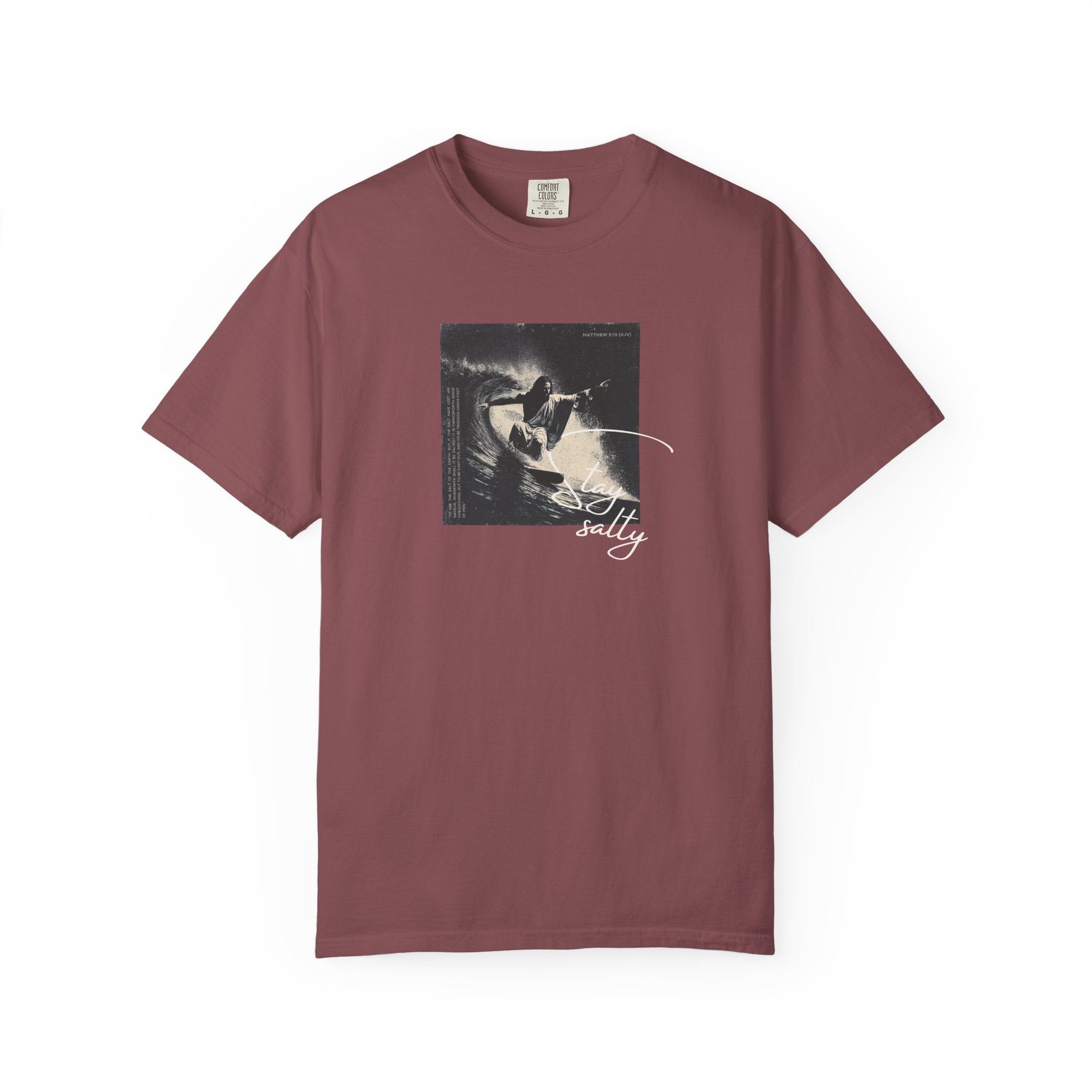 Stay Salty Surfer Tee – Script Christian Beachwear Matthew 5:13