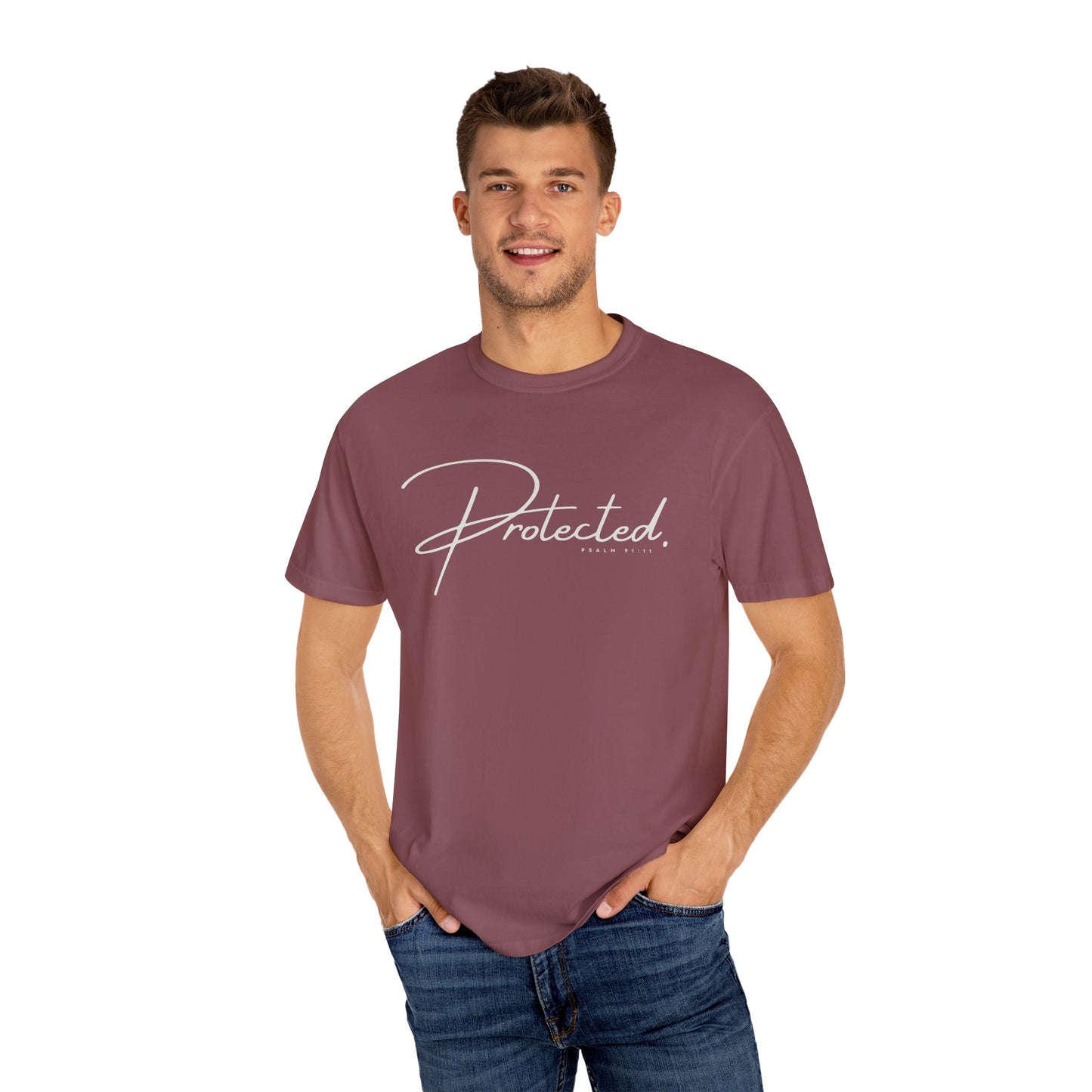 Comfort Colors® | Protected Christian Streetwear T-Shirt | Psalm 91:11 Bible Verse Tee |  Faith Shirt | Guardian Angels Christian Gift